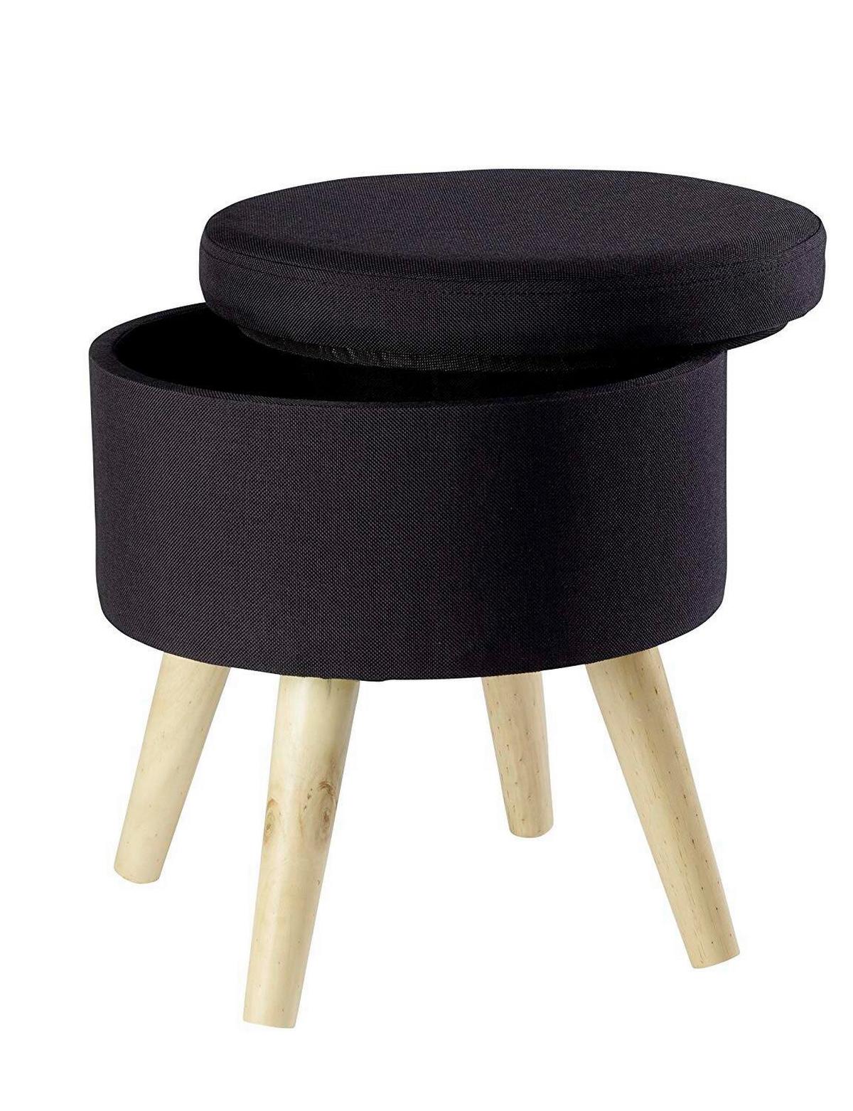 Hocker Max - Schwarz, Design, Textil (32,5/36/32,5cm) - Echtwerk