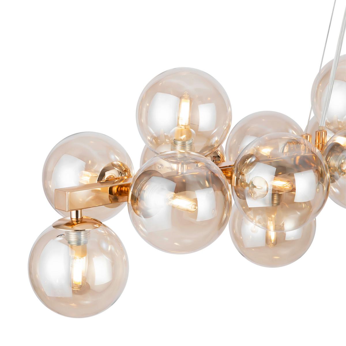 Pendelleuchte Dallas - Goldfarben, Trend, Glas/Metall (23,8/22,8/123,5cm) - MAYTONI