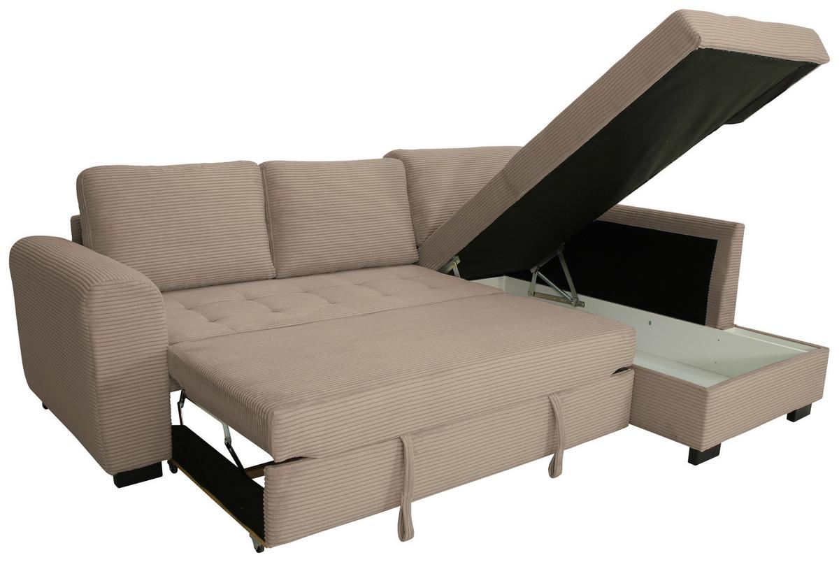 Ecksofa John Karamell S: 239x178 cm - Karamell/Schwarz, Trend, Textil (239/178cm)