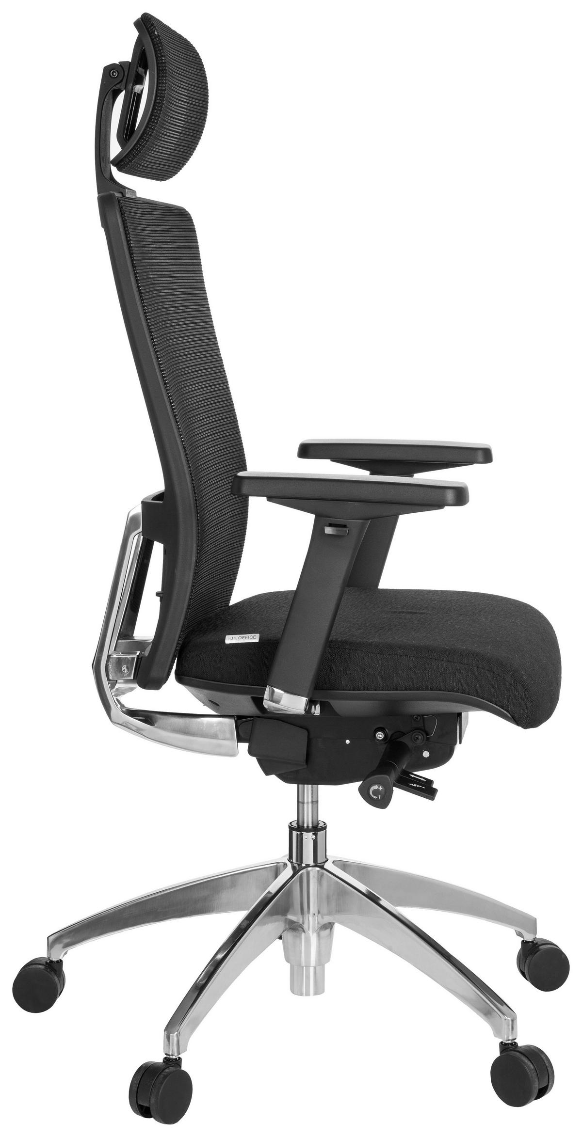 Drehstuhl Astra Lux Schwarz - Alufarben/Schwarz, MODERN, Kunststoff/Textil (57/138/52cm) - MID.YOU