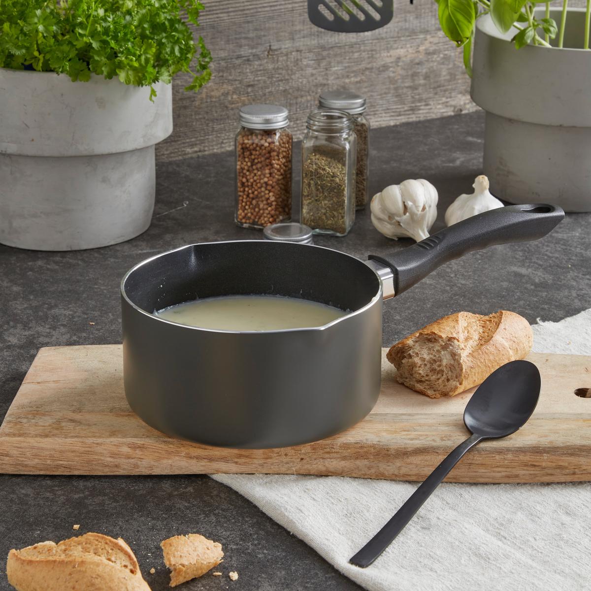 Riess Stielkasserole 1,4 L Aluminium Induktion - Schwarz, KONVENTIONELL, Metall (32/17,30/8cm) - Riess