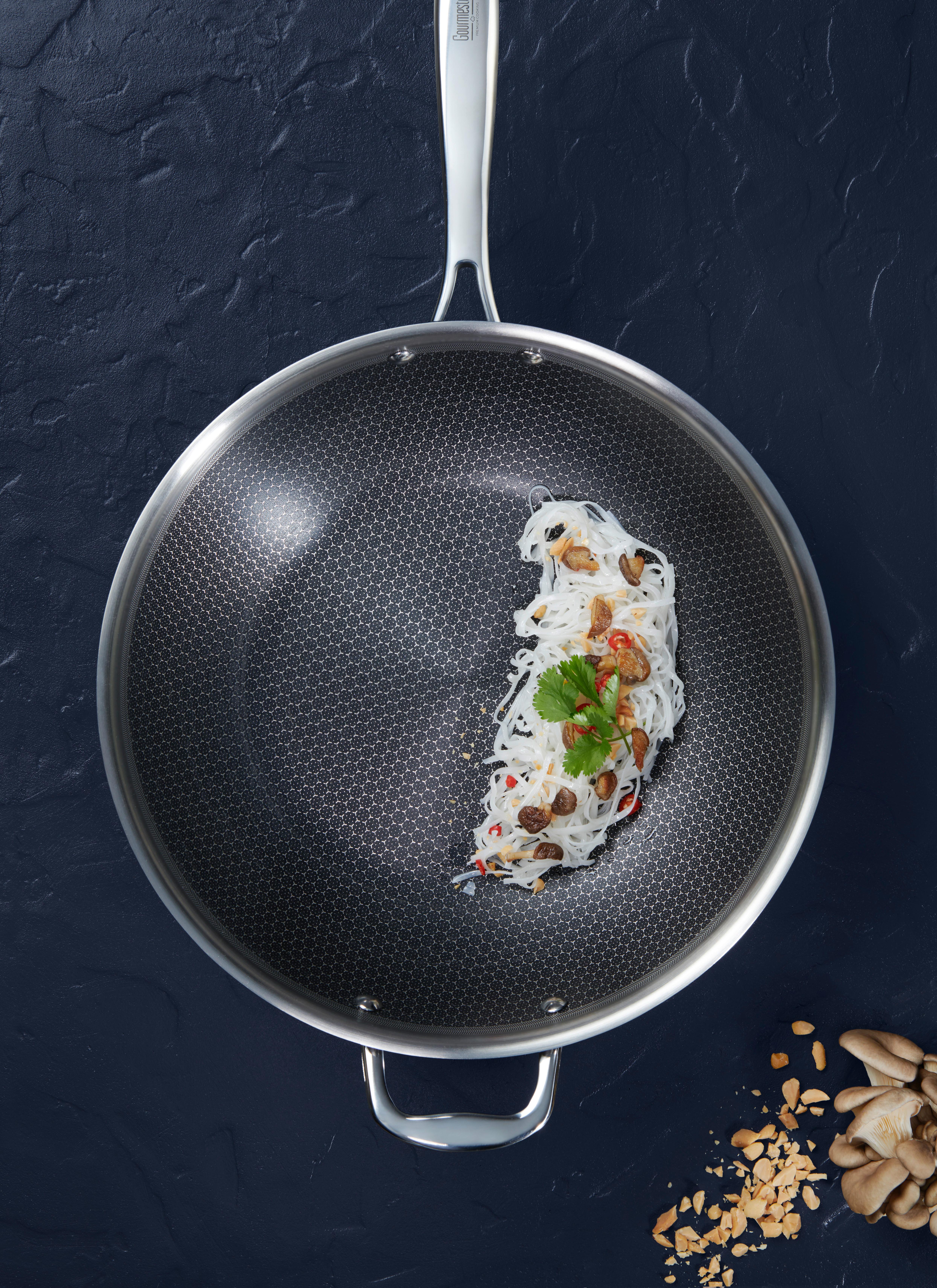 Panvica wok P/V: 30/8 CM - farba ušľachtilej ocele, Modern, kov (30/8cm) - Gourmesto
