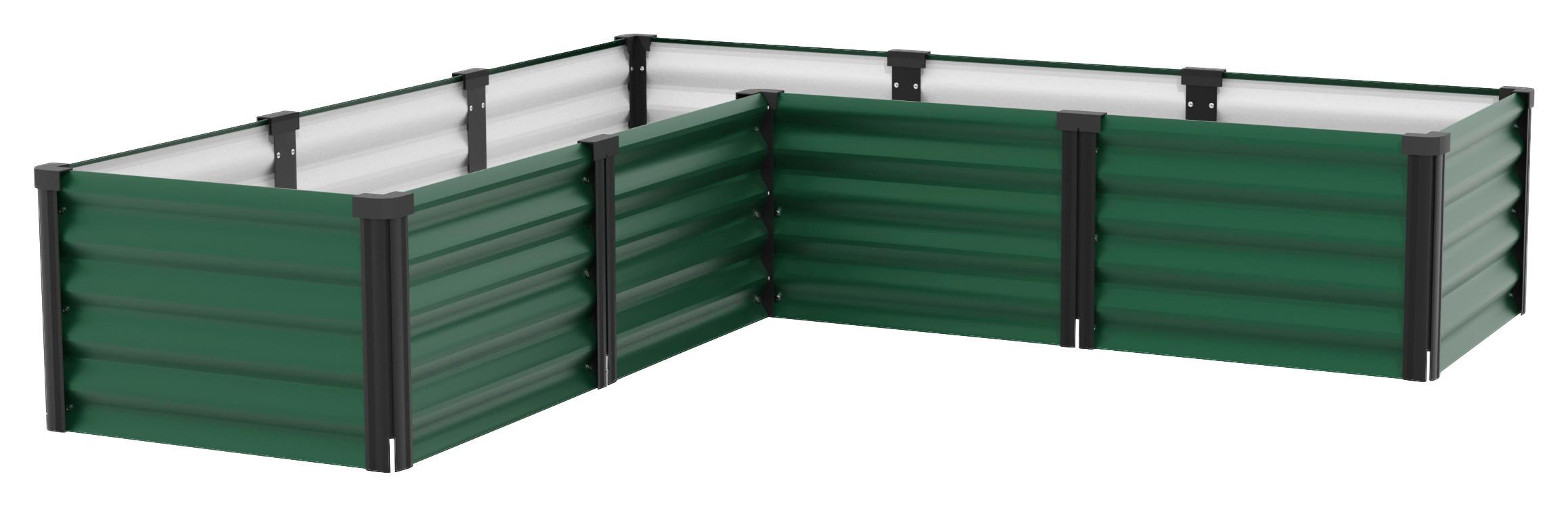 Hochbeet Stahl Linus In & Out Bxhxt: 185x40,3x185cm Dunkelgrün - Dunkelgrün/Schwarz, Basics, Metall (185/40,3/185cm)