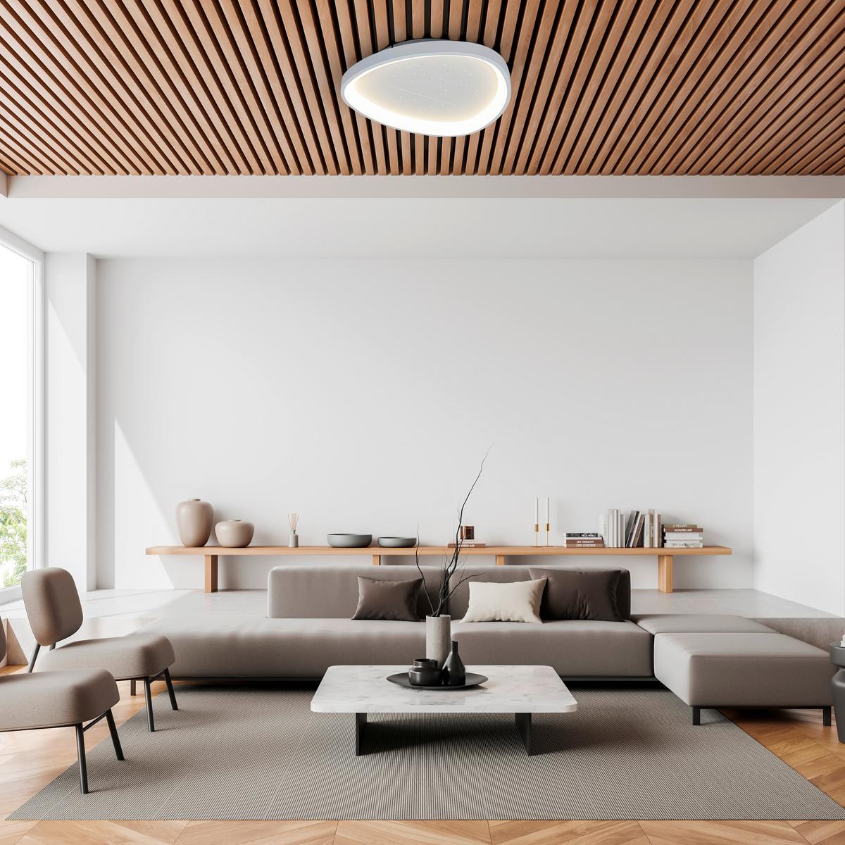 LED-Deckenleuchte Memory-Funktion - Weiß, Design, Kunststoff/Metall (60,5/60,5/7,1cm) - Näve