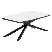 Dohányzóasztal Shadow White - fekete/fehér, Modern, fém/kerámia (110/45/70cm)