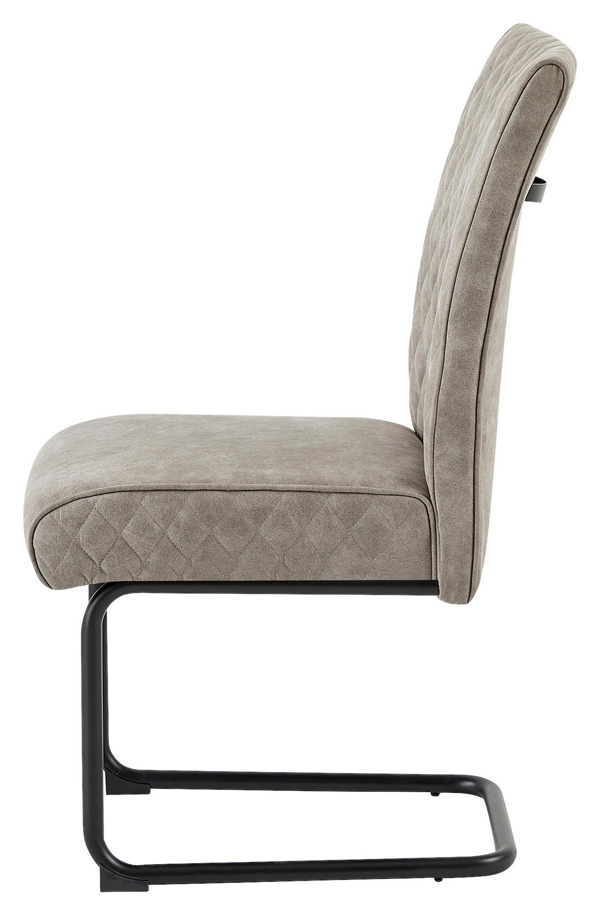 Schwingstuhl-set Maria-Xxl - Taupe/Schwarz, MODERN, Textil/Metall (45/95/60cm) - MID.YOU