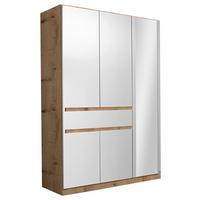 Kleiderschrank Tübingen Weiß/eiche D. B:136cm - Weiß/Eiche Artisan, Design, Glas/Holzwerkstoff (136/197/54cm) - Rauch Möbel
