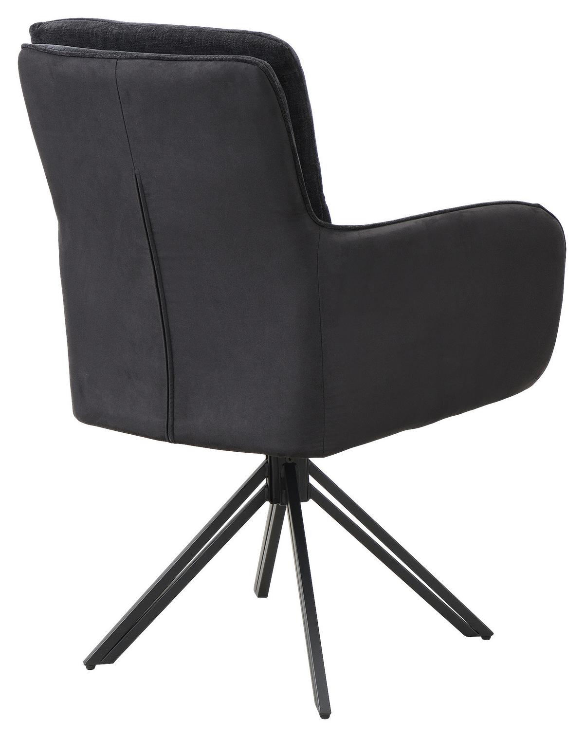 Stuhl-Set Tino - Schwarz, MODERN, Textil/Metall (62/94/70cm) - MID.YOU