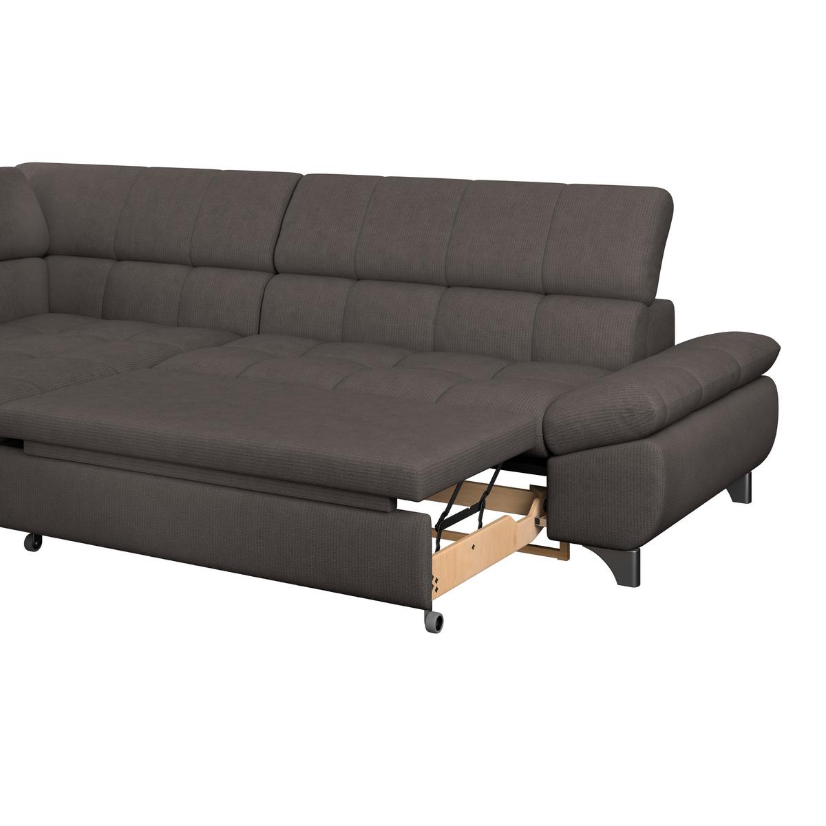Ecksofa Gemini Braun, B: 234cm - Chromfarben/Braun, KONVENTIONELL, Textil (234/312cm)