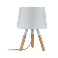 Tischlampe dimmbar Braun/Weiß 79646 - Braun/Weiß, Design, Holz/Textil (22,0/31,5cm) - Paulmann