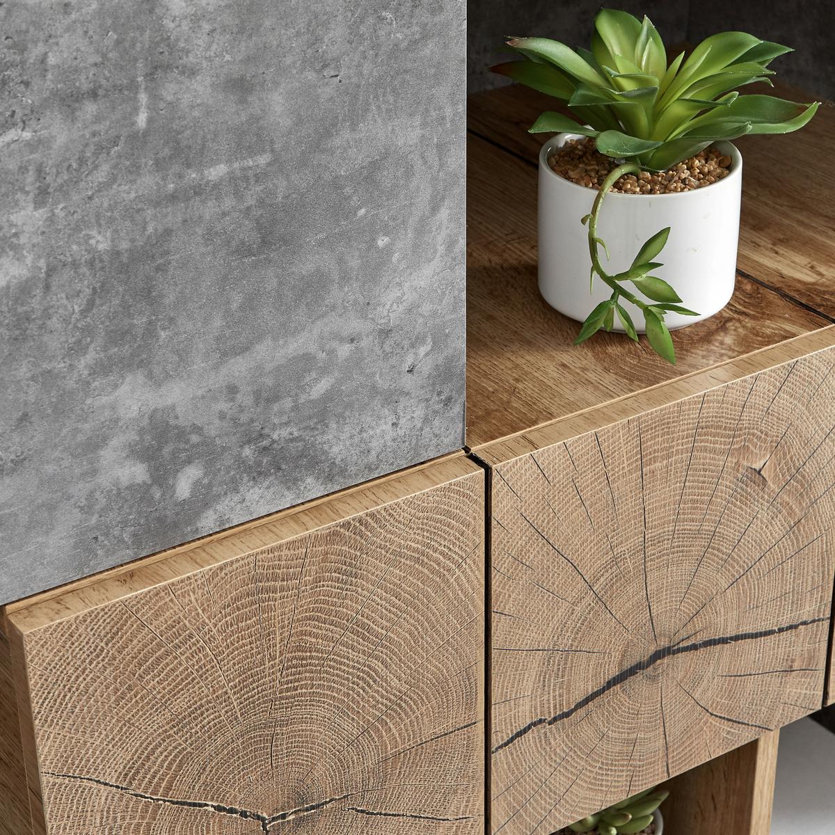 Komoda CASPER - sivá/farba duba, Modern, drevo (100/133,5/40cm) - Modern Living