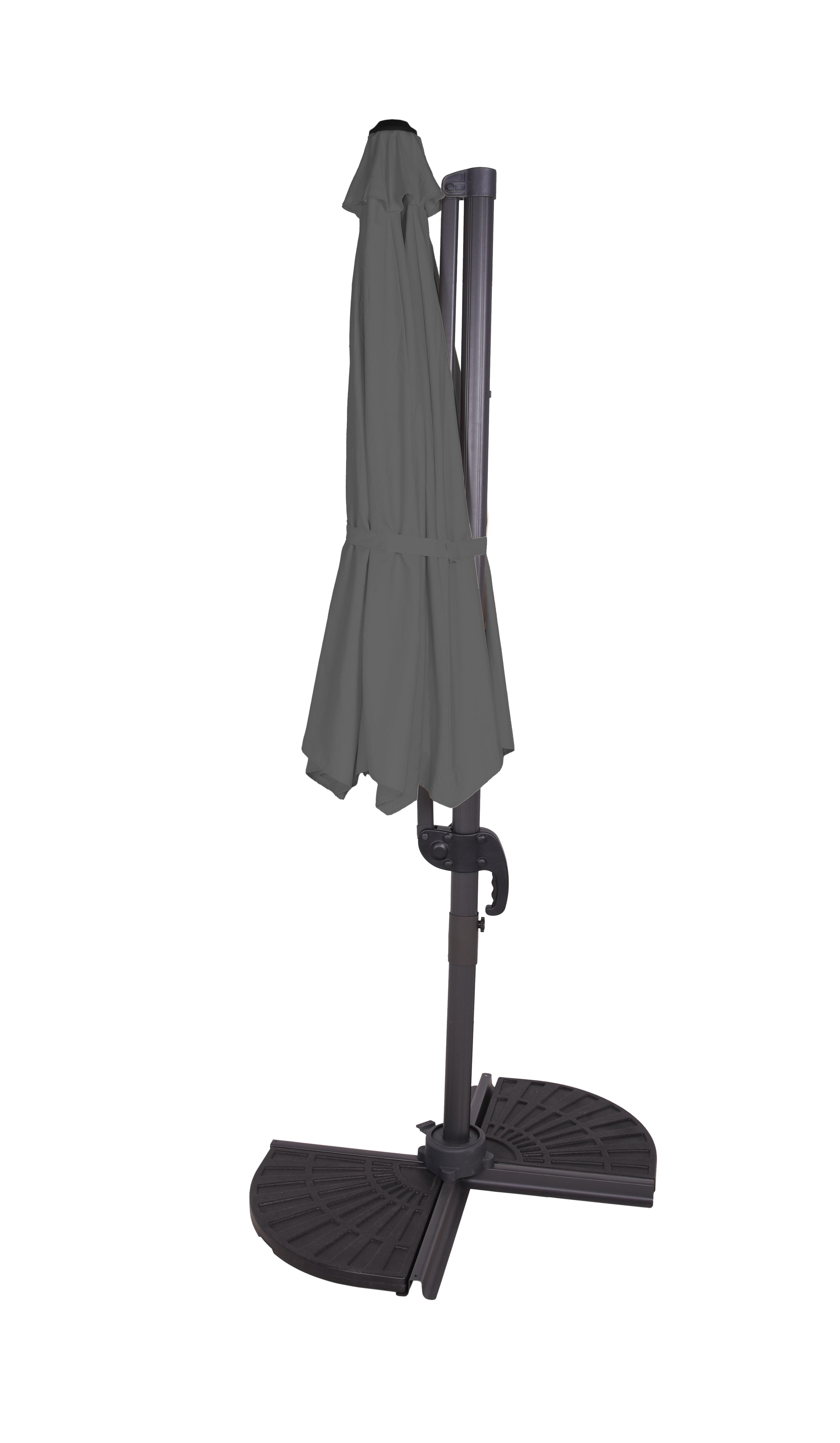 Ampelschirm Deluxe-Ampelschirm - Anthrazit/Schwarz, Basics, Textil/Metall (300/250/356cm) - Gardenson