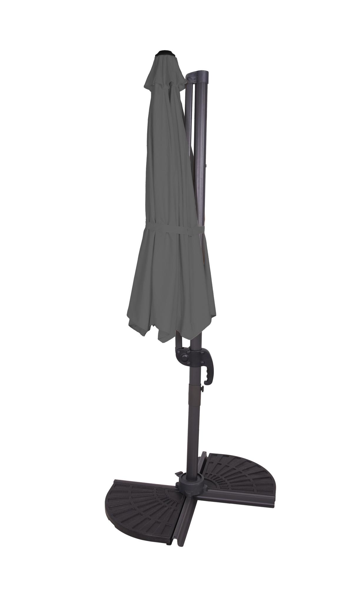 Ampelschirm Deluxe-Ampelschirm - Anthrazit/Schwarz, Basics, Textil/Metall (300/250/356cm) - Gardenson