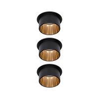 Deckenleuchte 3er-Set Ø 6,8 cm 3-Flammig, dimmbar - Goldfarben/Schwarz, Basics, Metall (6,8cm) - Paulmann