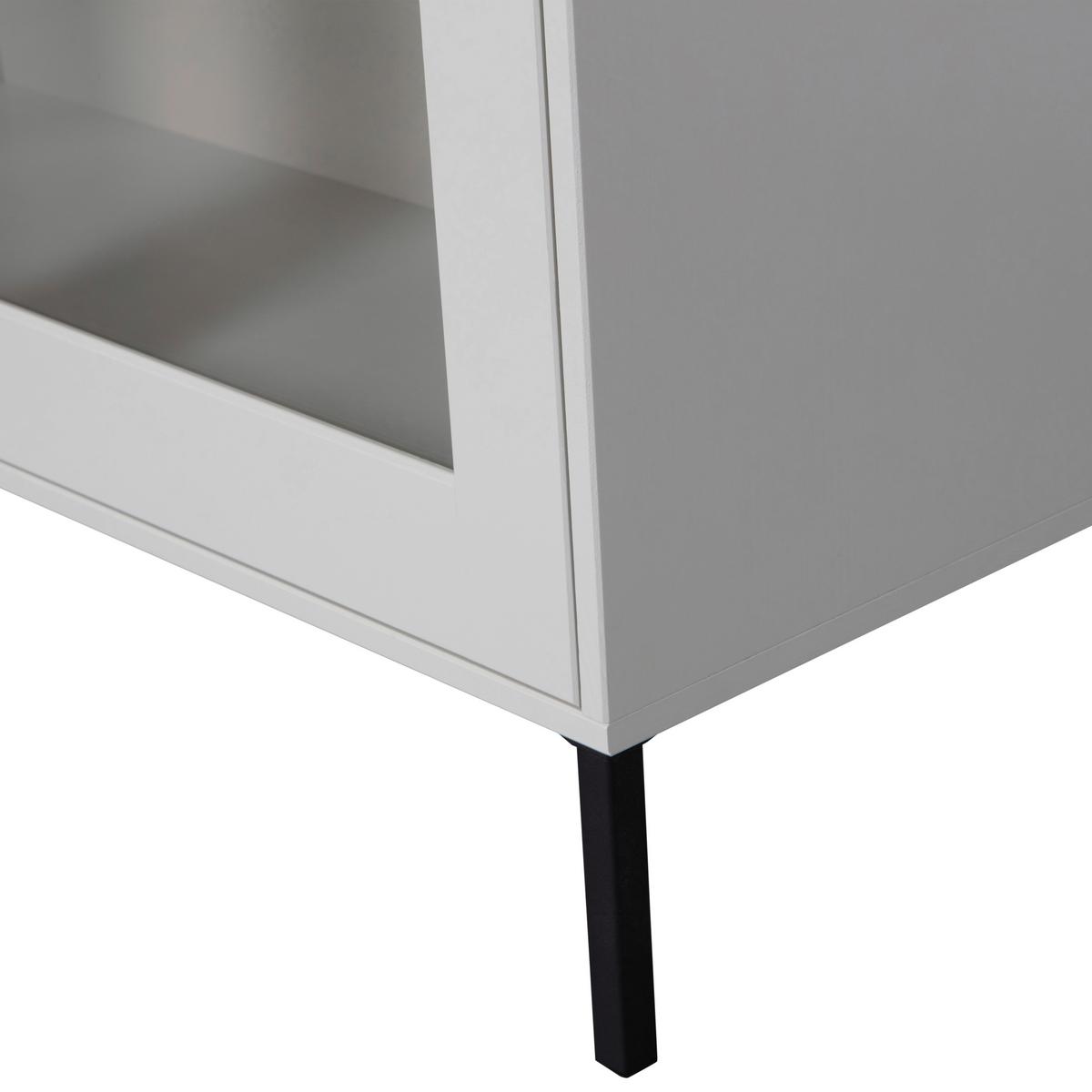 Vitrine Xam Grau B: 100 Cm - Schwarz/Grau, Design, Glas/Holz (100/155/40cm) - Livetastic