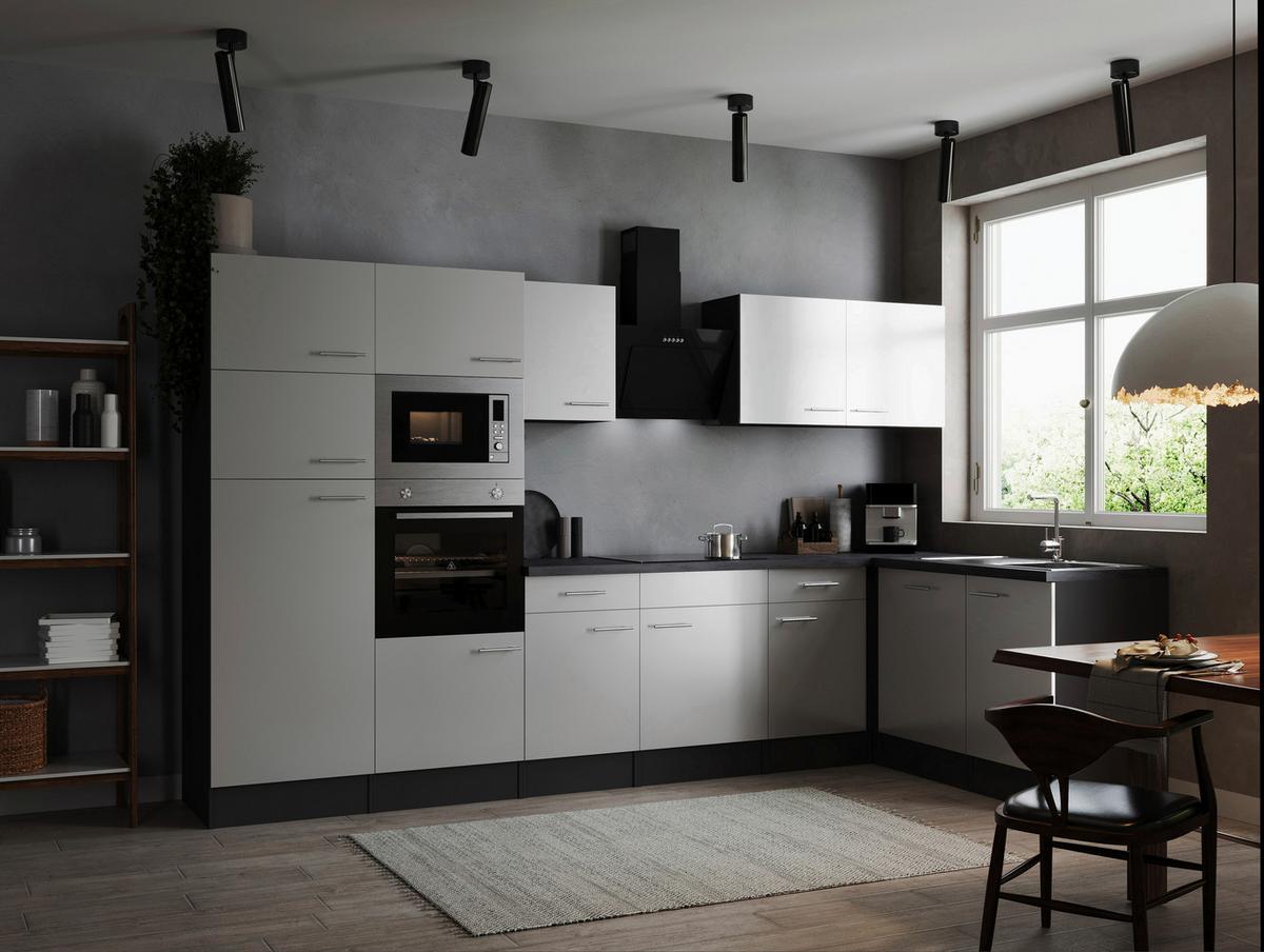 Eckküche Oliver Grau, Weiß S: 340x172cm - Weiß/Grau, Design, Holzwerkstoff (340cm) - Respekta