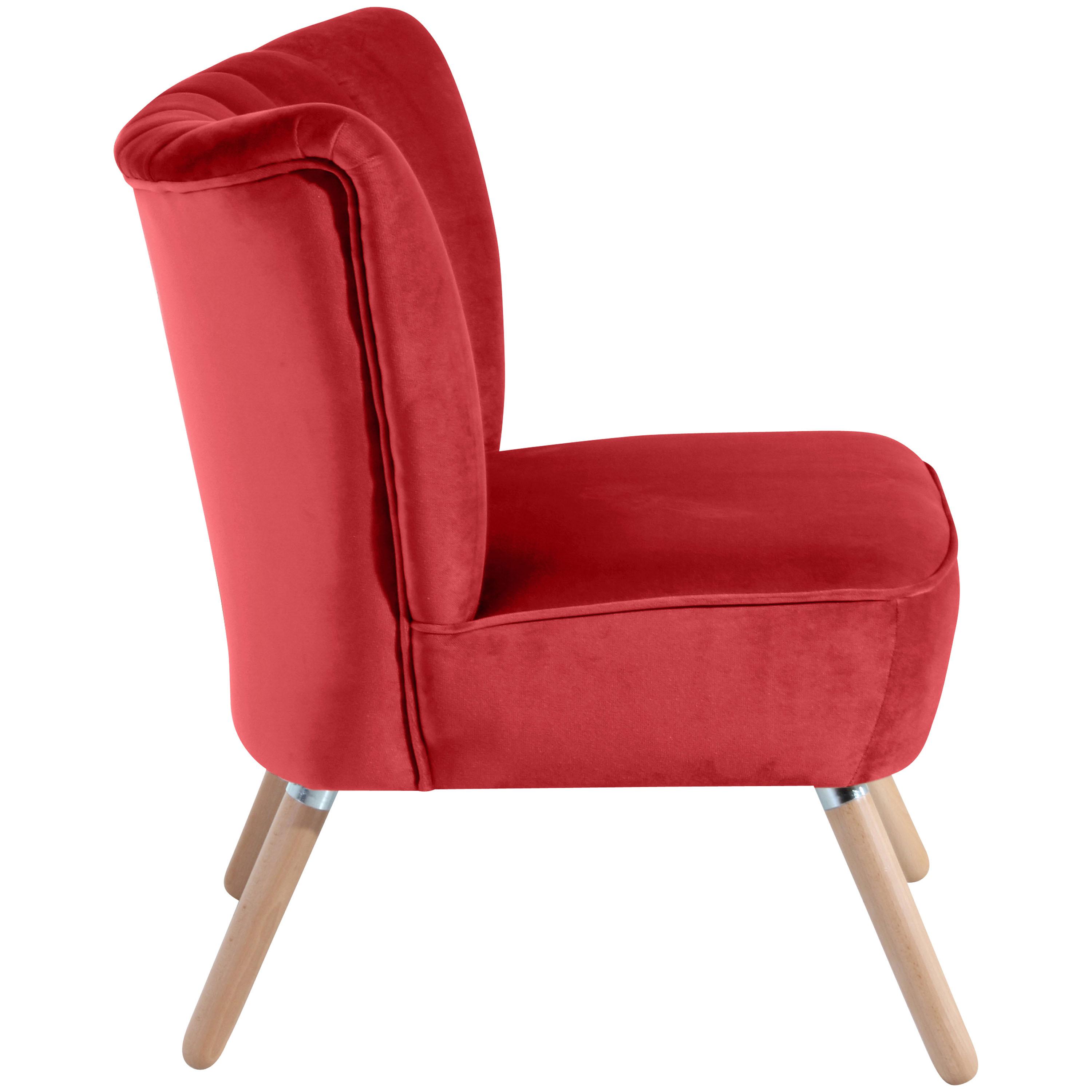 Polsterstuhl Alessandro Rot, Holz-Beine - Buchefarben/Rot, Design, Textil (70/80/66cm) - Max Winzer