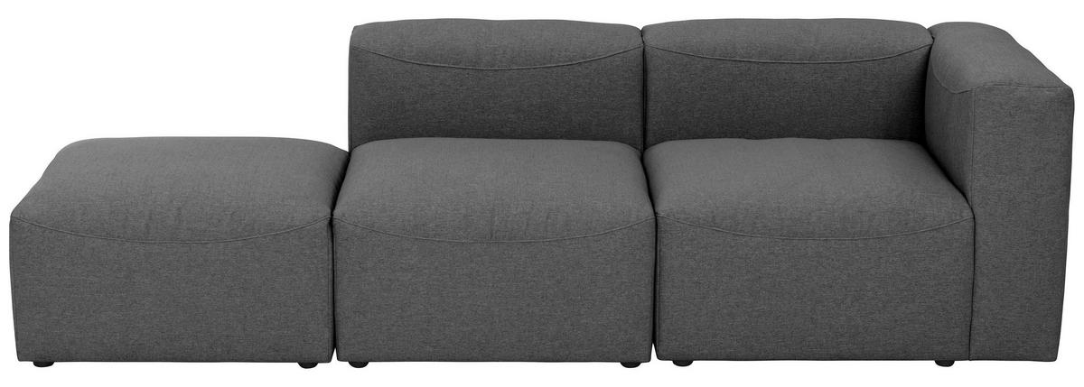 Ottomane Lena Anthrazit mit Echtem Rücken - Anthrazit, Design, Textil (250/73/100cm) - Max Winzer