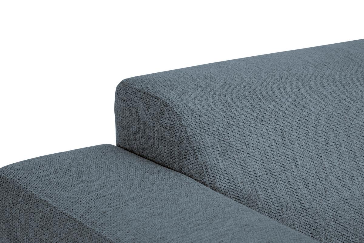 3-Sitzer-Sofa Oslo Blaugrau B: 218 cm - Blaugrau/Schwarz, Design, Textil (218/77/93cm) - MID.YOU