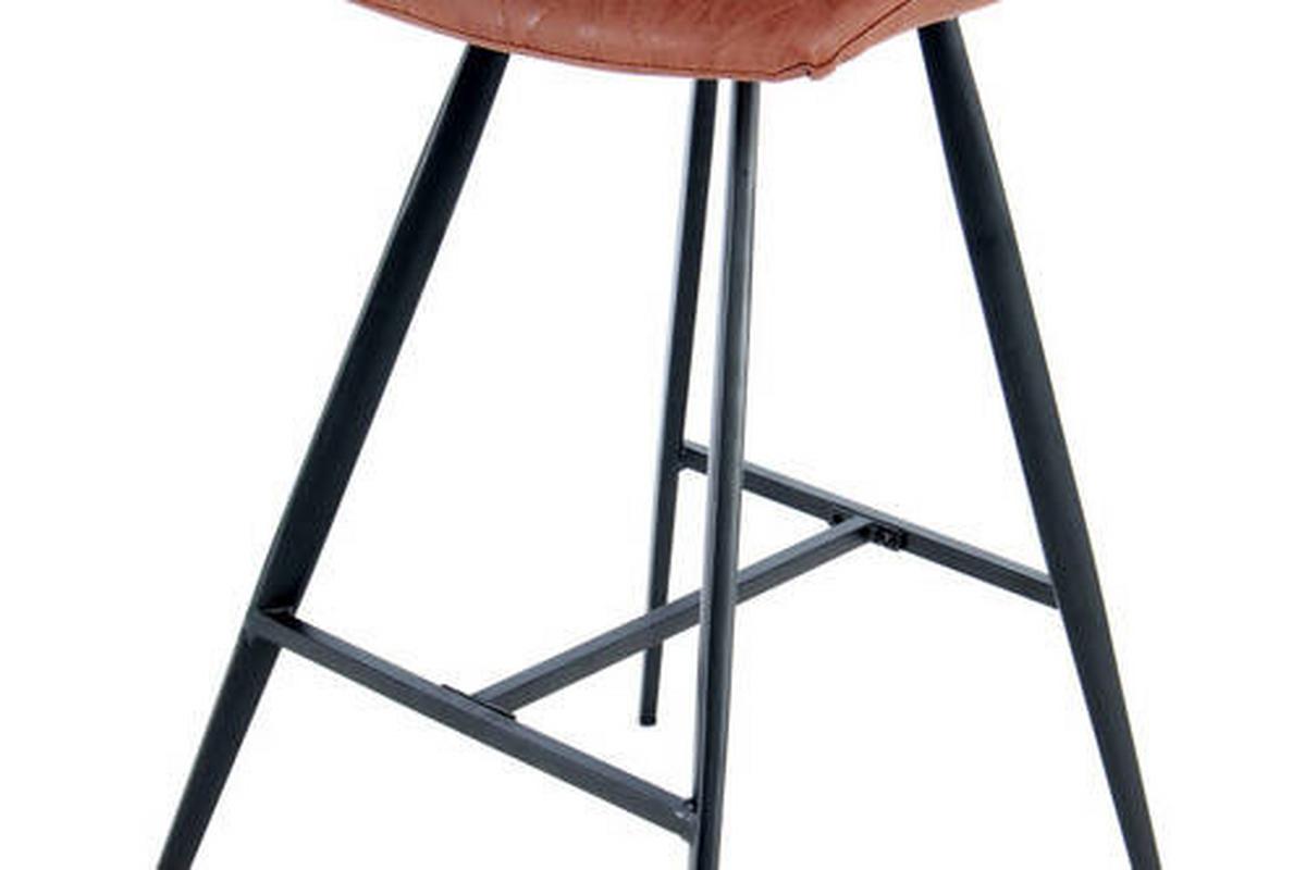 Sada barových židlí tmavě hnědá - tmavě hnědá/černá, Design, kov/dřevo (47,5/107/57,5cm)