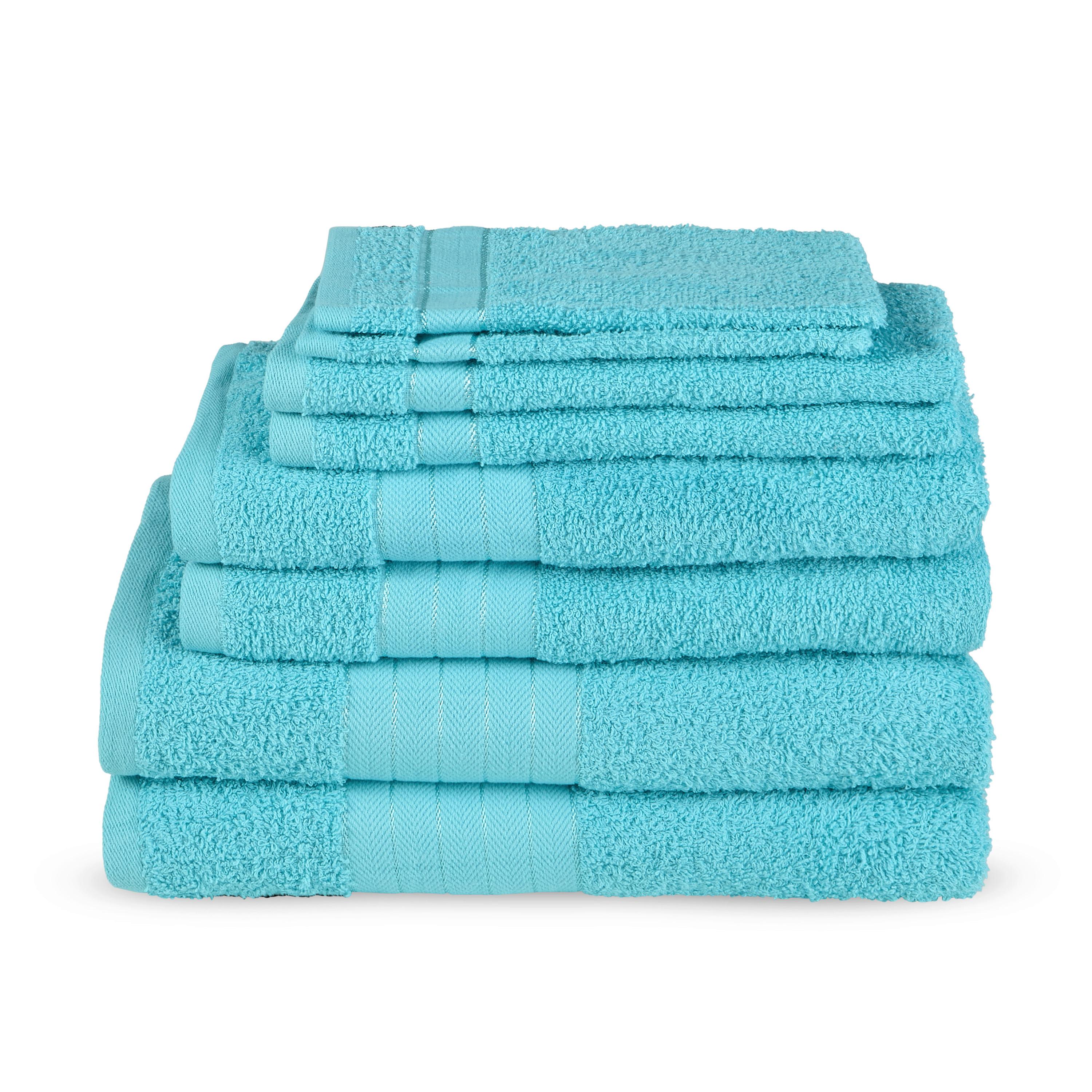Frottierset 8-teilig, 50x100 Türkis - Türkis, Basics, Textil