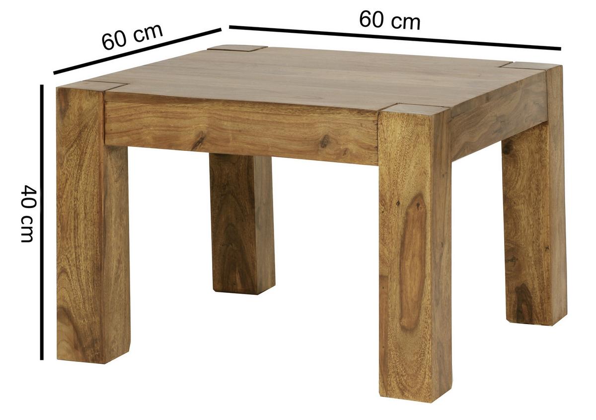 Konferenční stolek Mumbai masív - barvy sheesham, Design, dřevo (60/60/40cm) - MID.YOU