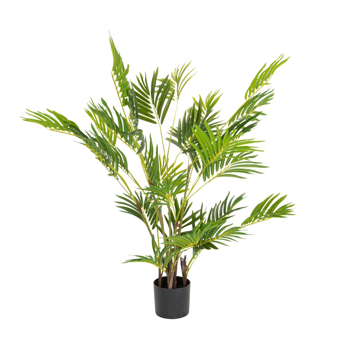 Kunstpflanze Areca I - Schwarz/Braun, Basics, Kunststoff (70/120/70cm) - MID.YOU