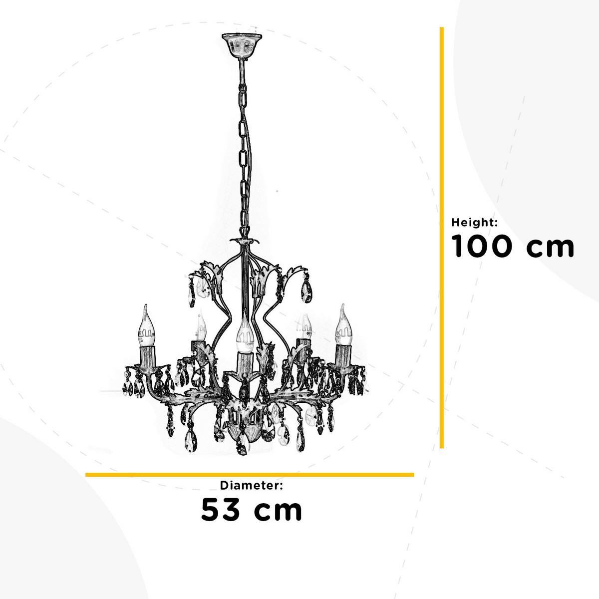 Kristall-hängeleuchte 4670/5 - Bronzefarben, KONVENTIONELL, Glas/Metall (53/100cm)
