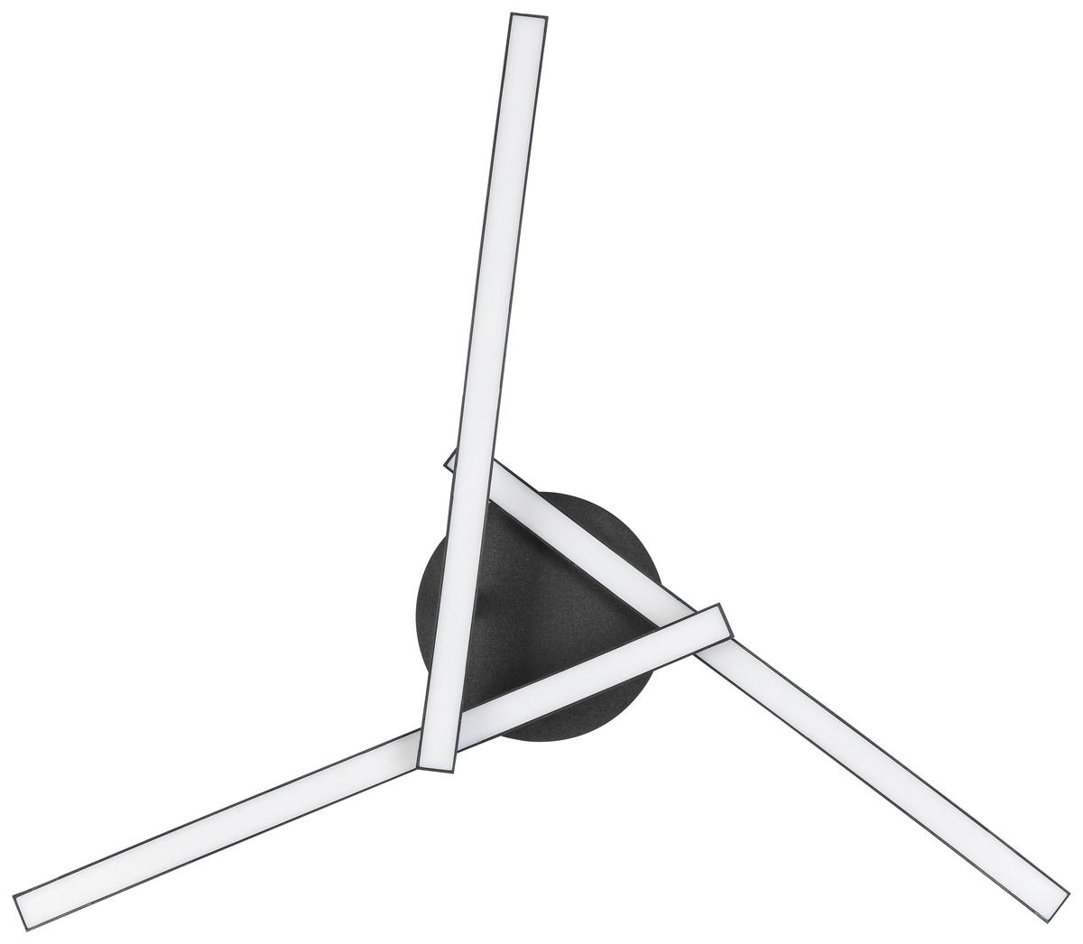 LED-Deckenleuchte Samira - Schwarz, MODERN, Kunststoff/Metall (56/56/11cm) - Luca Bessoni