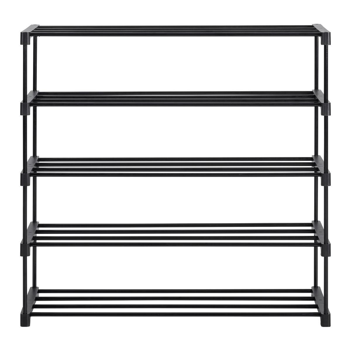 REGÁL NA TOPÁNKY GRANDO -BASED/SB- - čierna, Konventionell, kov/plast (94/194/30cm) - Based