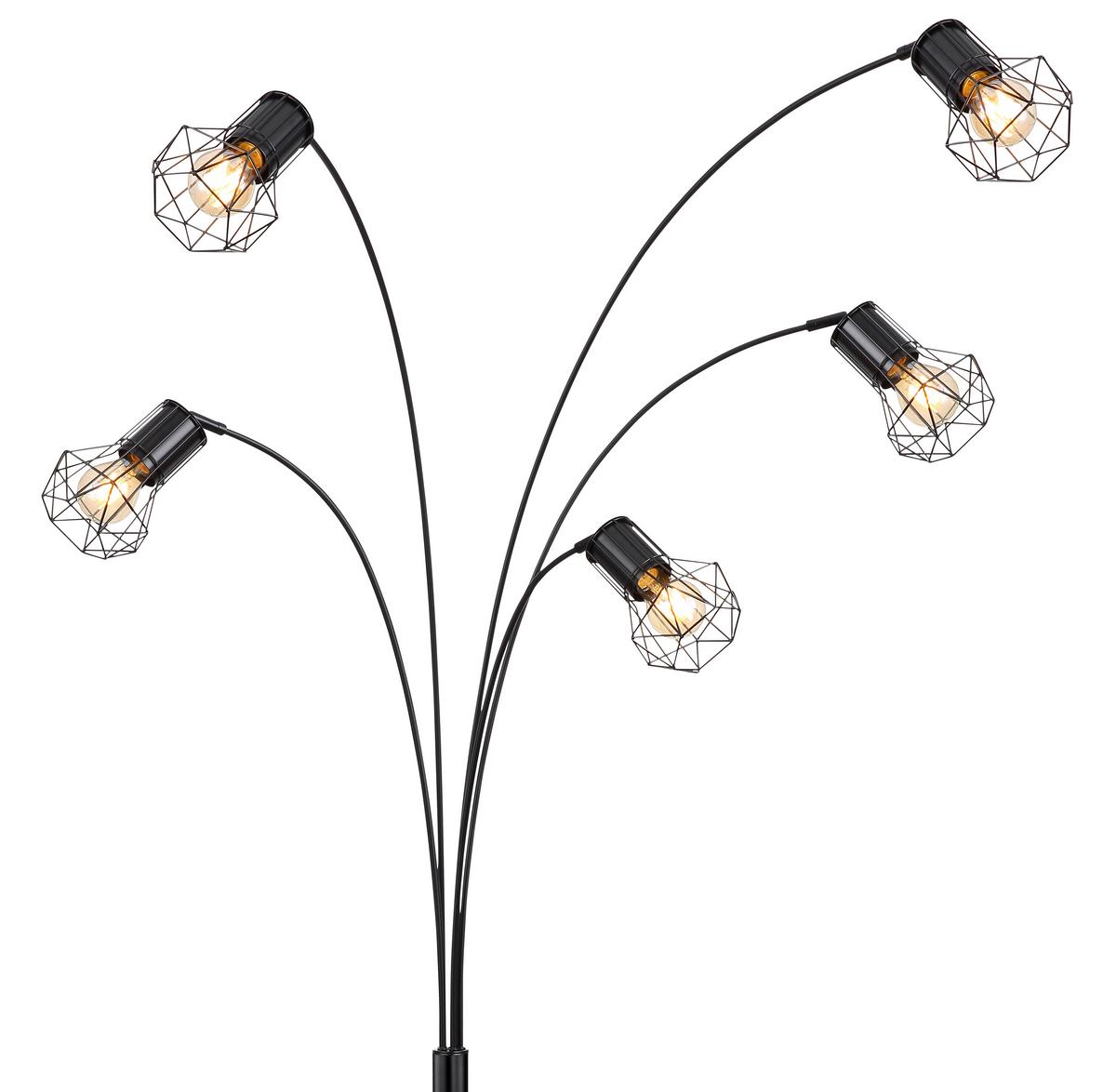 Stehlampe Priska Schwarz - Schwarz, Basics, Metall (74/80/204cm) - Globo