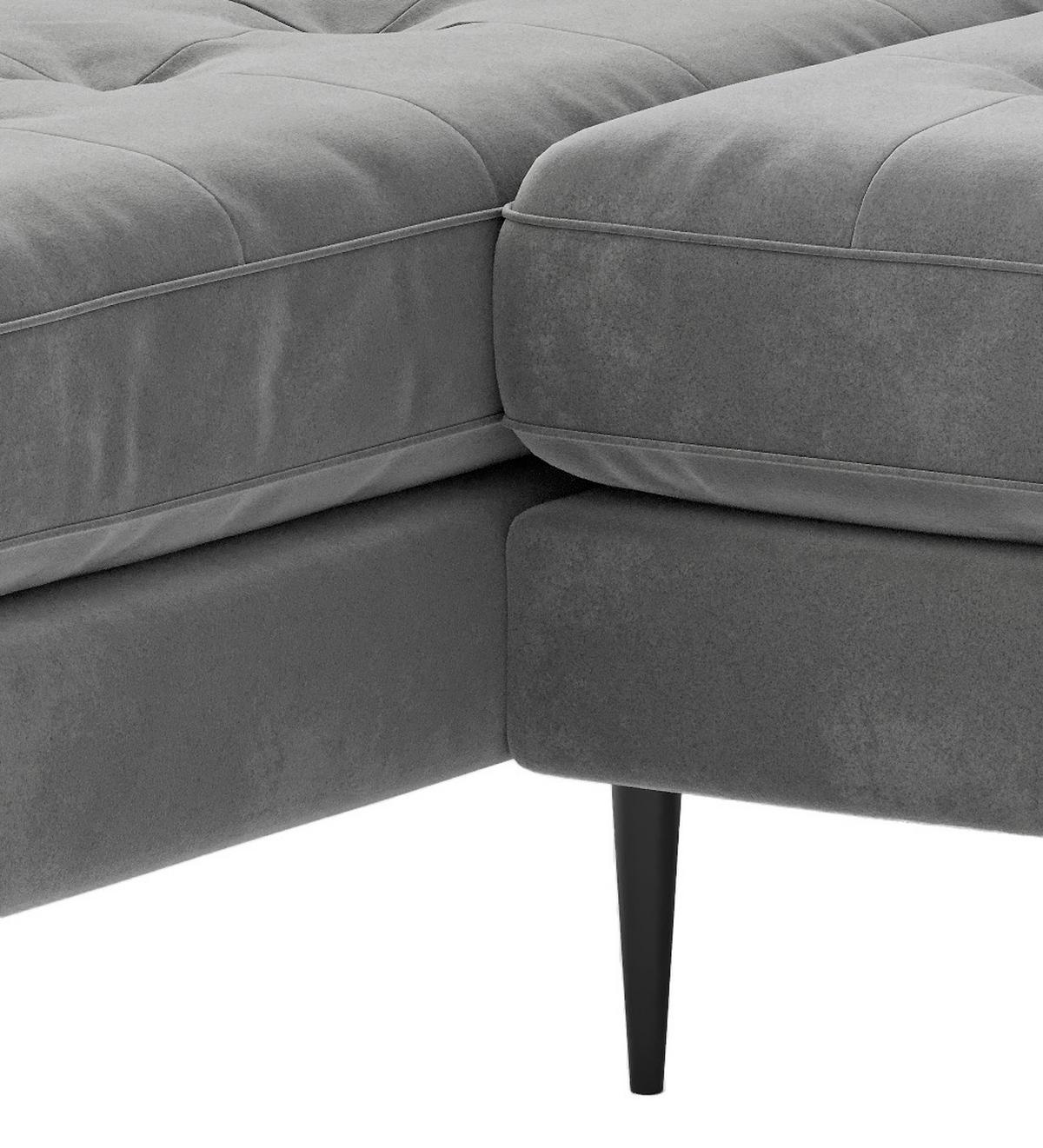 Ecksofa Scott - Edelstahlfarben/Anthrazit, Design, Textil (259/205cm) - Livetastic