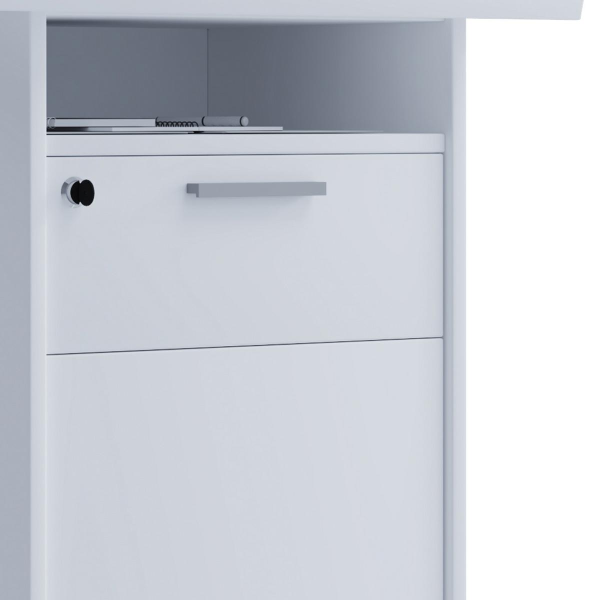 Stehpult mit Stauraum B: 60 cm H: 120 cm Meeta, Weiß - Weiß, Basics, Holzwerkstoff (60/50/120cm) - MID.YOU