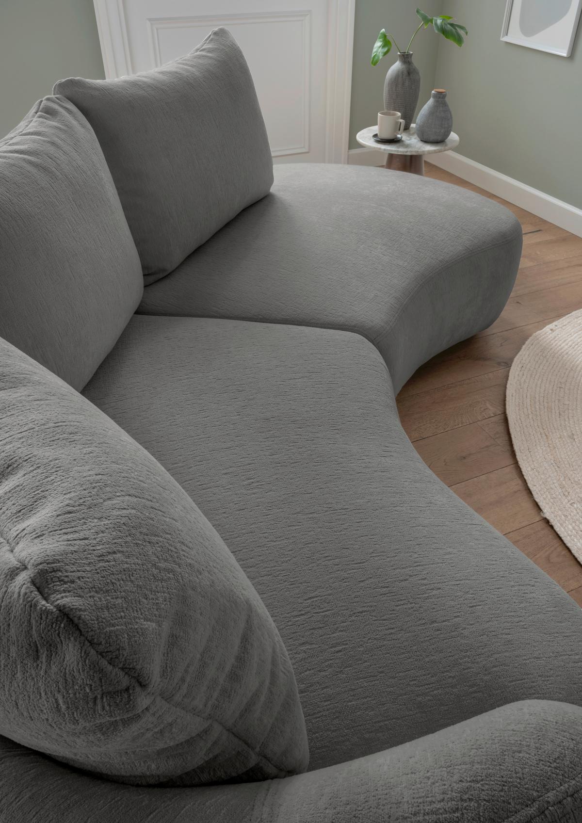 Ecksofa Doppo, Graubraun S: 139x250 cm - Graubraun/Schwarz, MODERN, Textil (139/250cm) - Livetastic