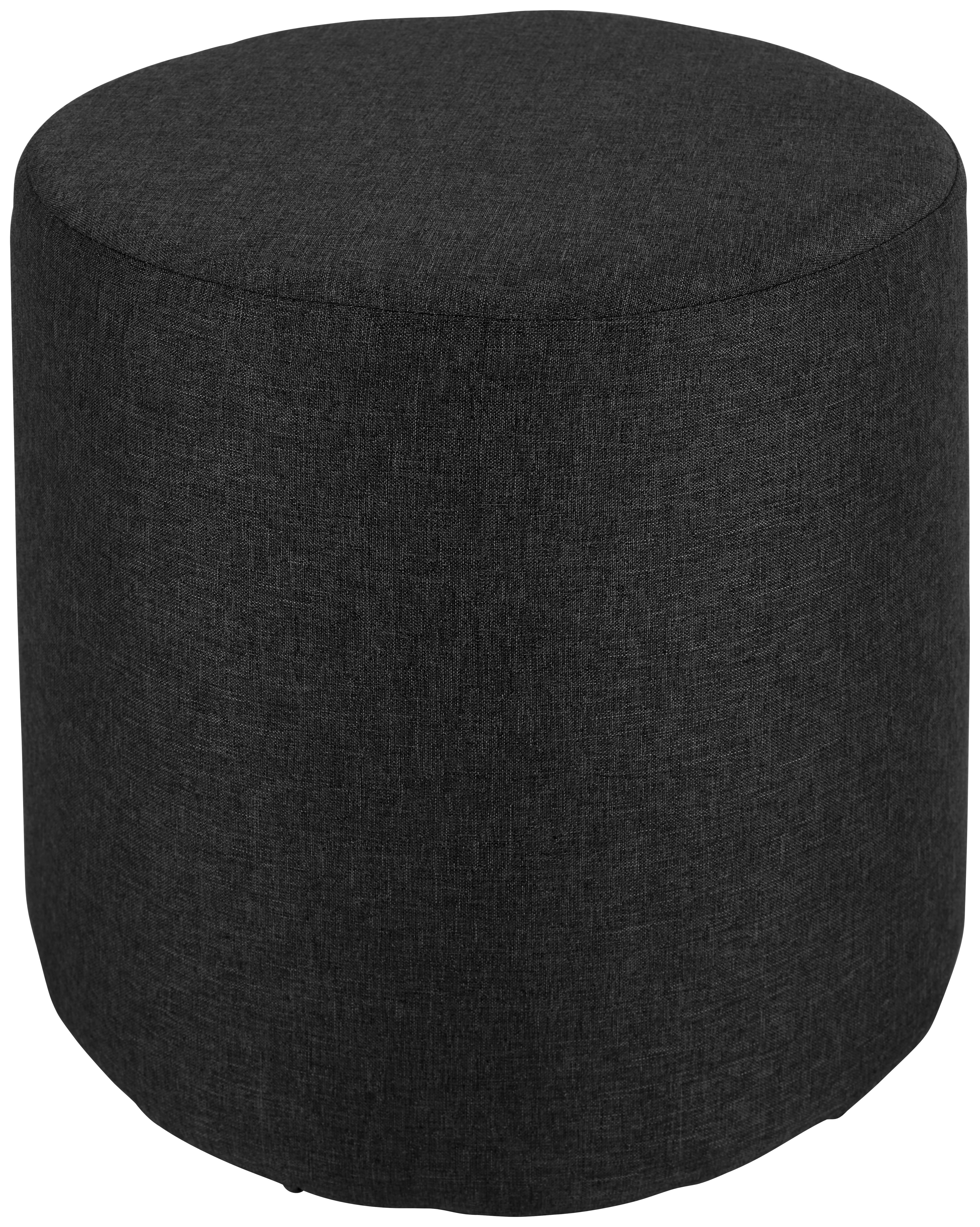 Taburet Leo *cenový Trhák* - čierna/svetlosivá, Basics, drevo/textil (33/33cm)