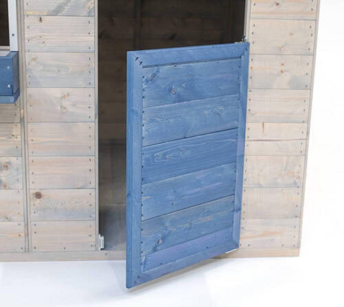 Spielhaus Delfin Blau/naturfarben, B: 120 Cm - Blau/Naturfarben, KONVENTIONELL, Holz (120/155/120cm)