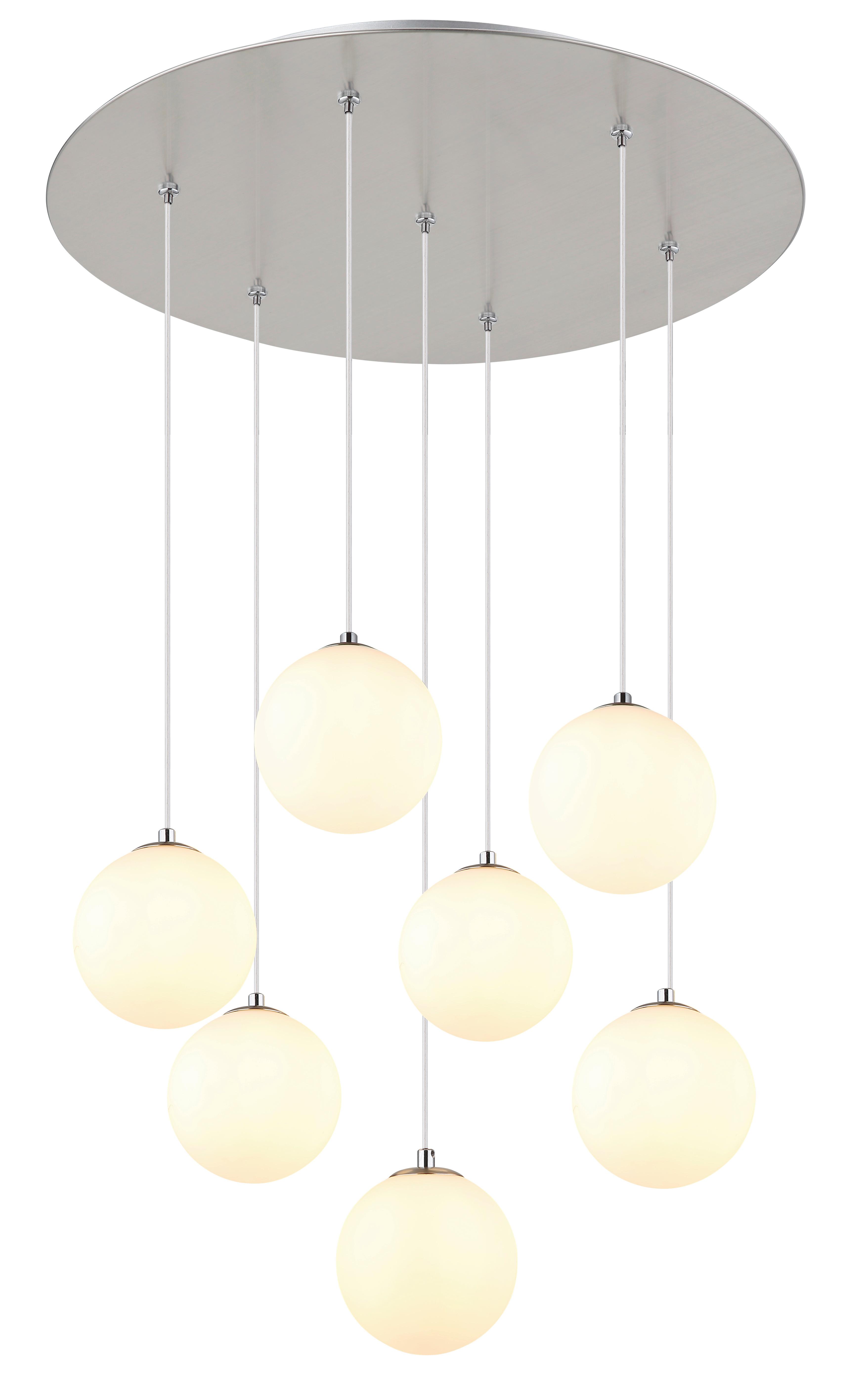 LED-Hängeleuchte 56140-7h - Schwarz/Weiß, Design, Glas/Kunststoff (55/120cm) - Globo