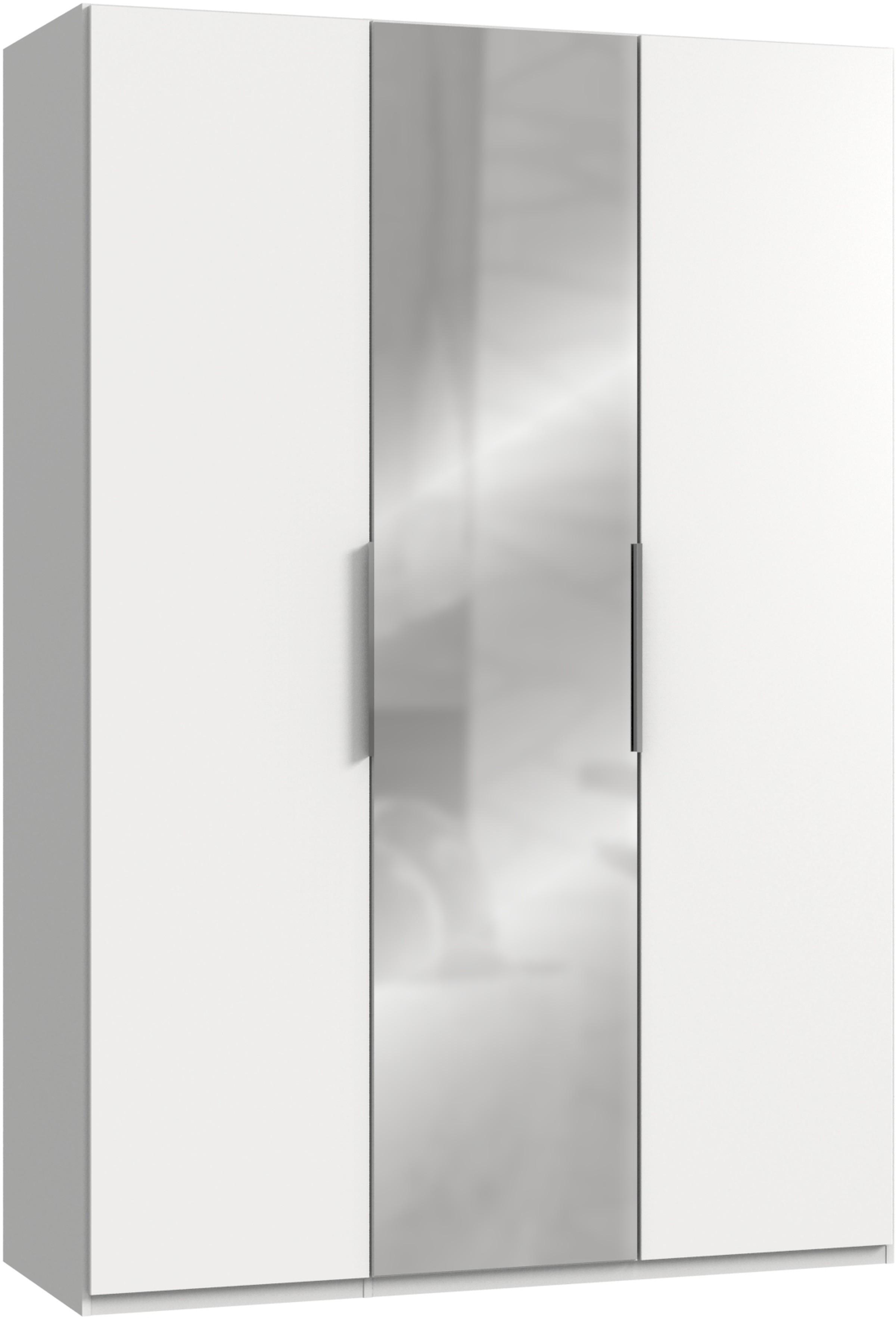 Drehtürenschrank Mit Spiegel 150 cm Level, Grau/Weiß - Weiß, MODERN, Holzwerkstoff (150/216/58cm) - MID.YOU