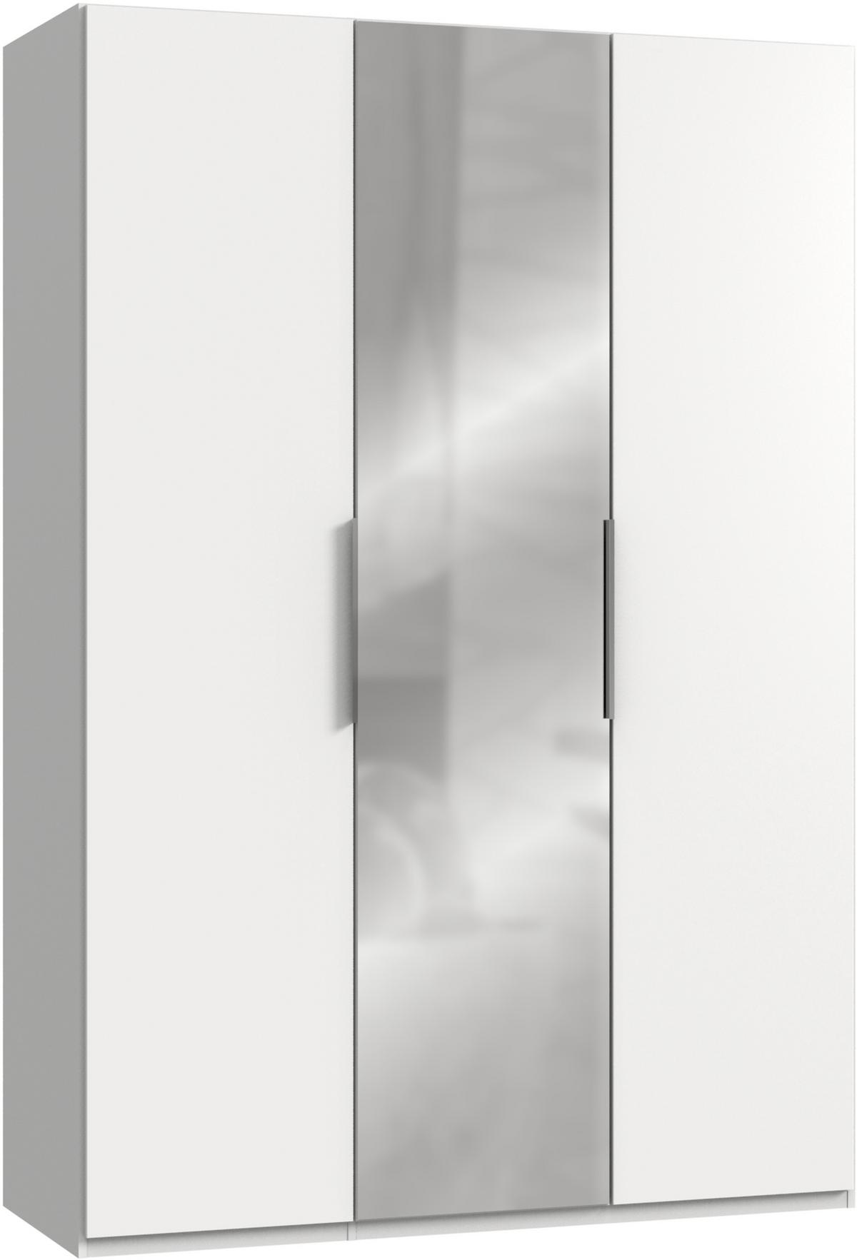 Drehtürenschrank Mit Spiegel 150 Cm Level, Grau/weiß - Weiß, MODERN, Glas/Holzwerkstoff (150/216/58cm) - MID.YOU