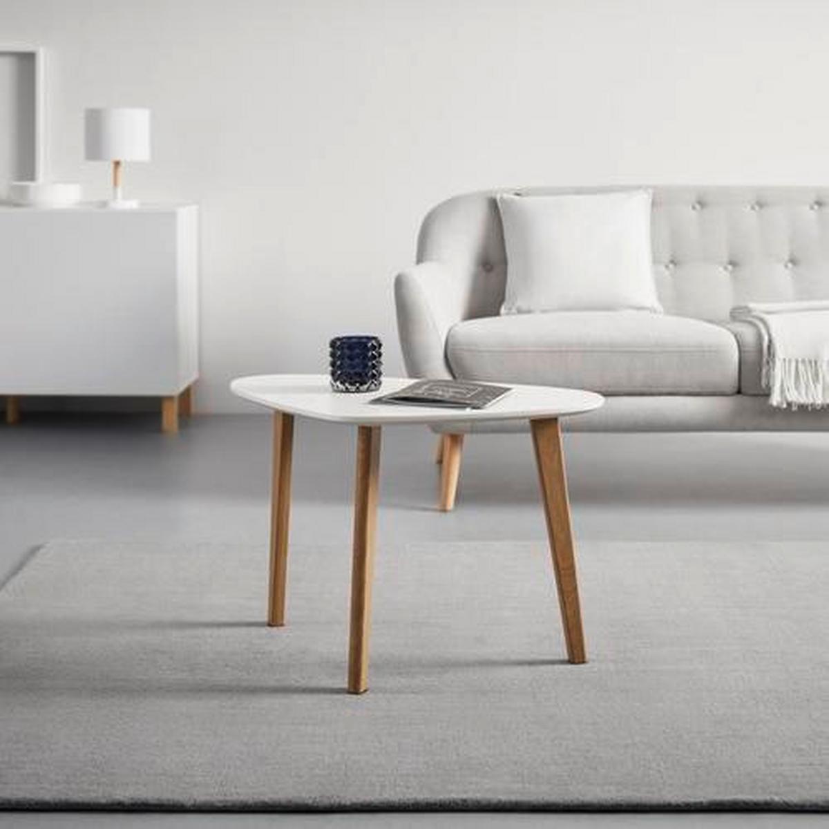 Konferenční stolek Kimi - bílá/barvy buku, Moderní, kov/dřevo (70/40/46,5cm) - Bessagi Home