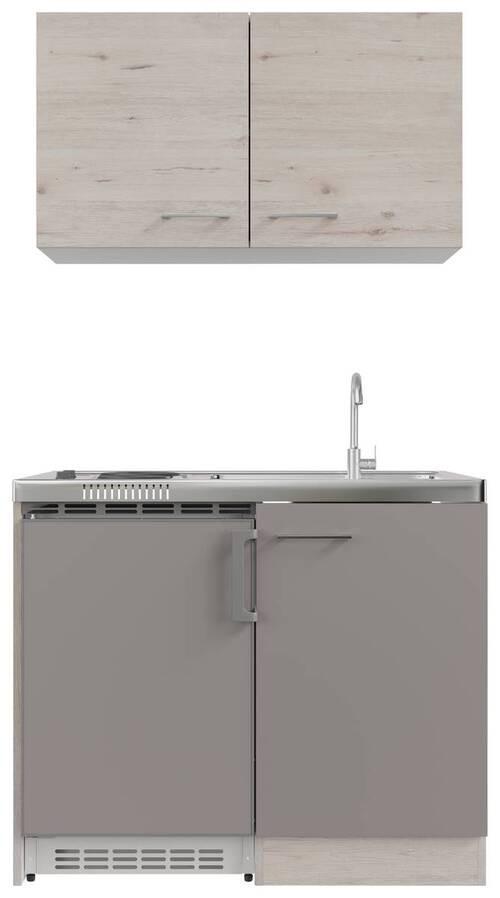 Miniküche Riva Eiche San Remo B: 100 cm - Champagner/Eiche San Remo, MODERN, Holzwerkstoff (100cm) - FlexWell