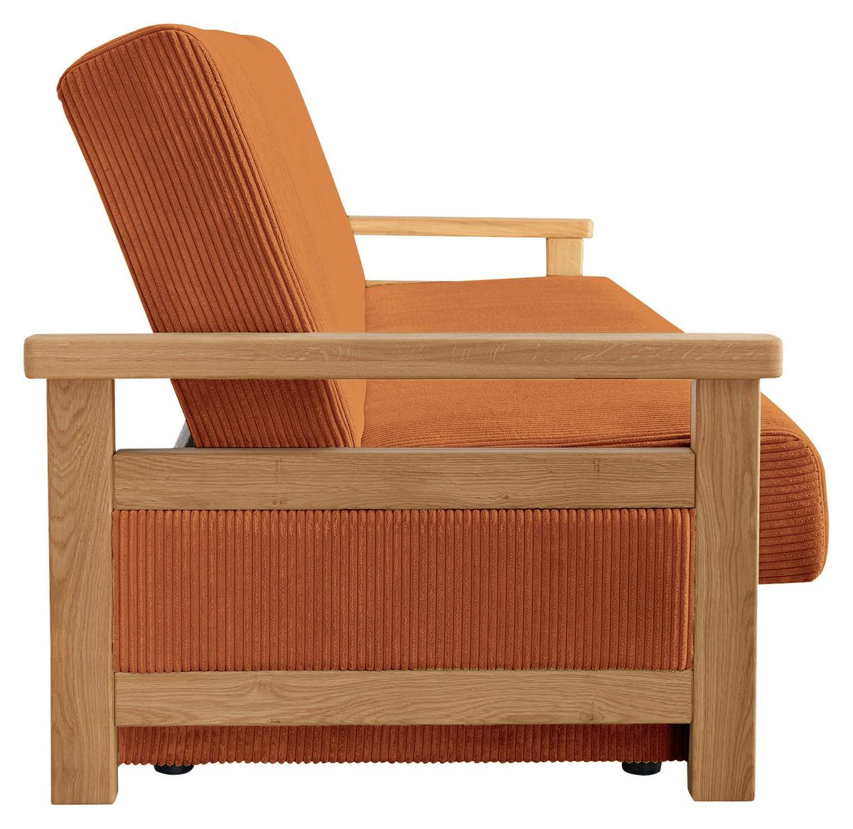 Schlafsofa Malaga Terracotta B: 220cm - Terracotta/Naturfarben, Design, Holz/Textil (220/90/90cm) - P & B