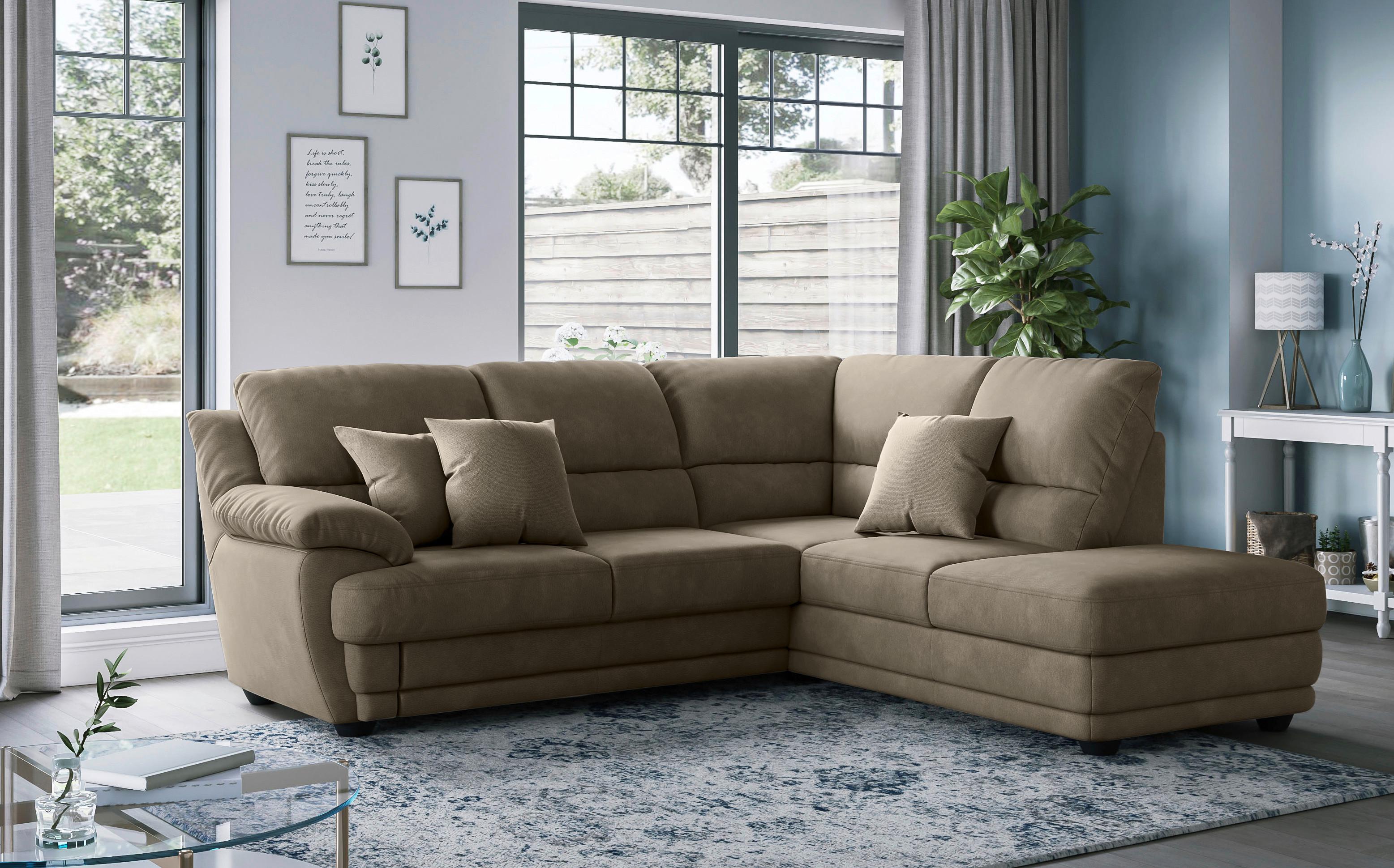 Ecksofa Nebolo Grau S. 245x225cm - Grau, Design, Textil (245/225cm) - Livetastic