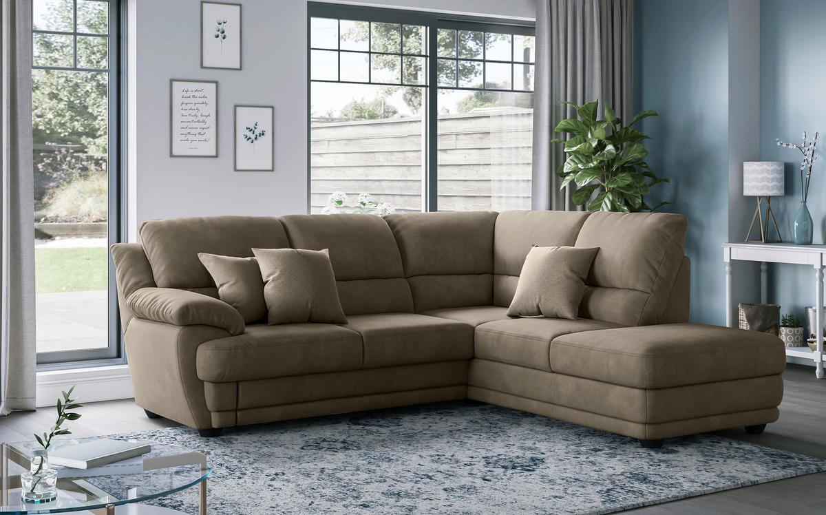 Ecksofa Nebolo Grau S. 245x225cm - Grau, Design, Textil (245/225cm) - Livetastic