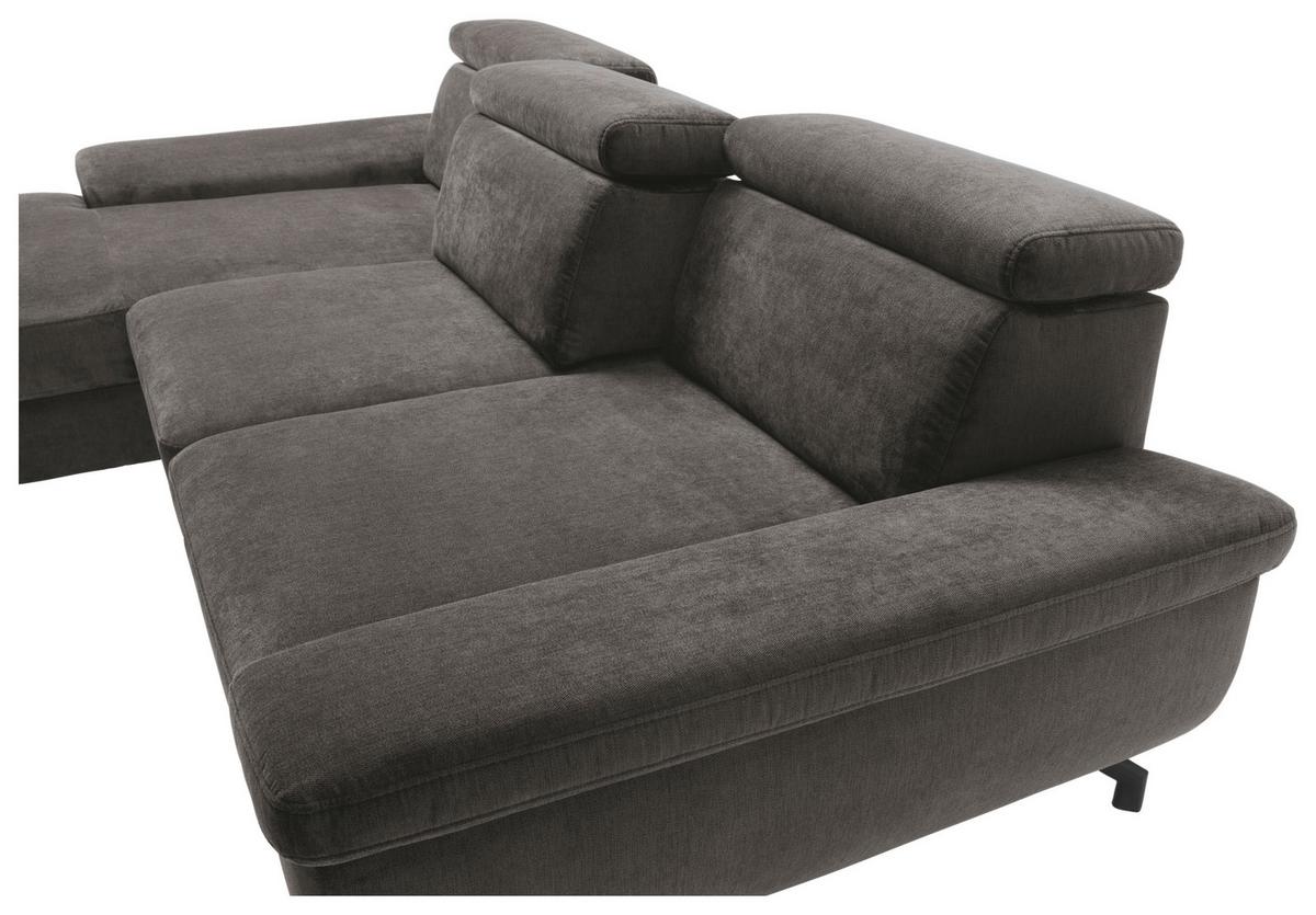 Ecksofa Rima - Anthrazit/Silberfarben, MODERN, Textil (182/262cm) - Trendmanufaktur