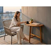 Gartentisch, halbrund LxBxH: ca. 70x45x75 cm - Akaziefarben, Basics, Holz (70/45/75cm) - Prestige Home