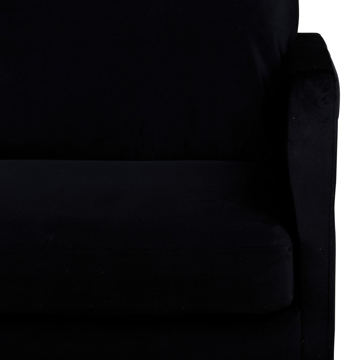 3-Sitzer-Sofa Zoom - Schwarz, Design, Textil/Metall (260/78/80cm) - Livetastic