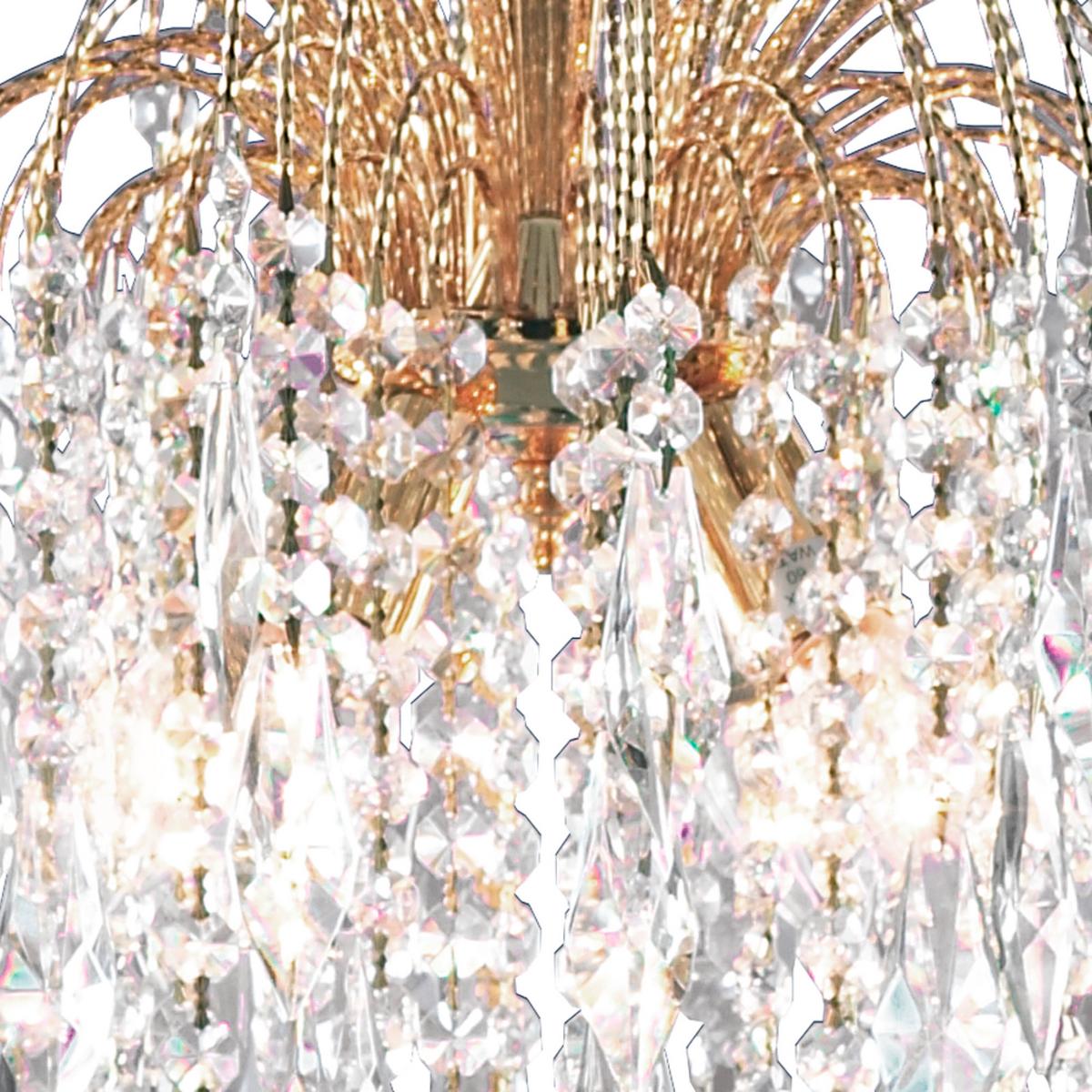 Kristály Függőlámpa 5175-5 Waterfall - aranyszínű, Design, üveg/fém (53/98cm)