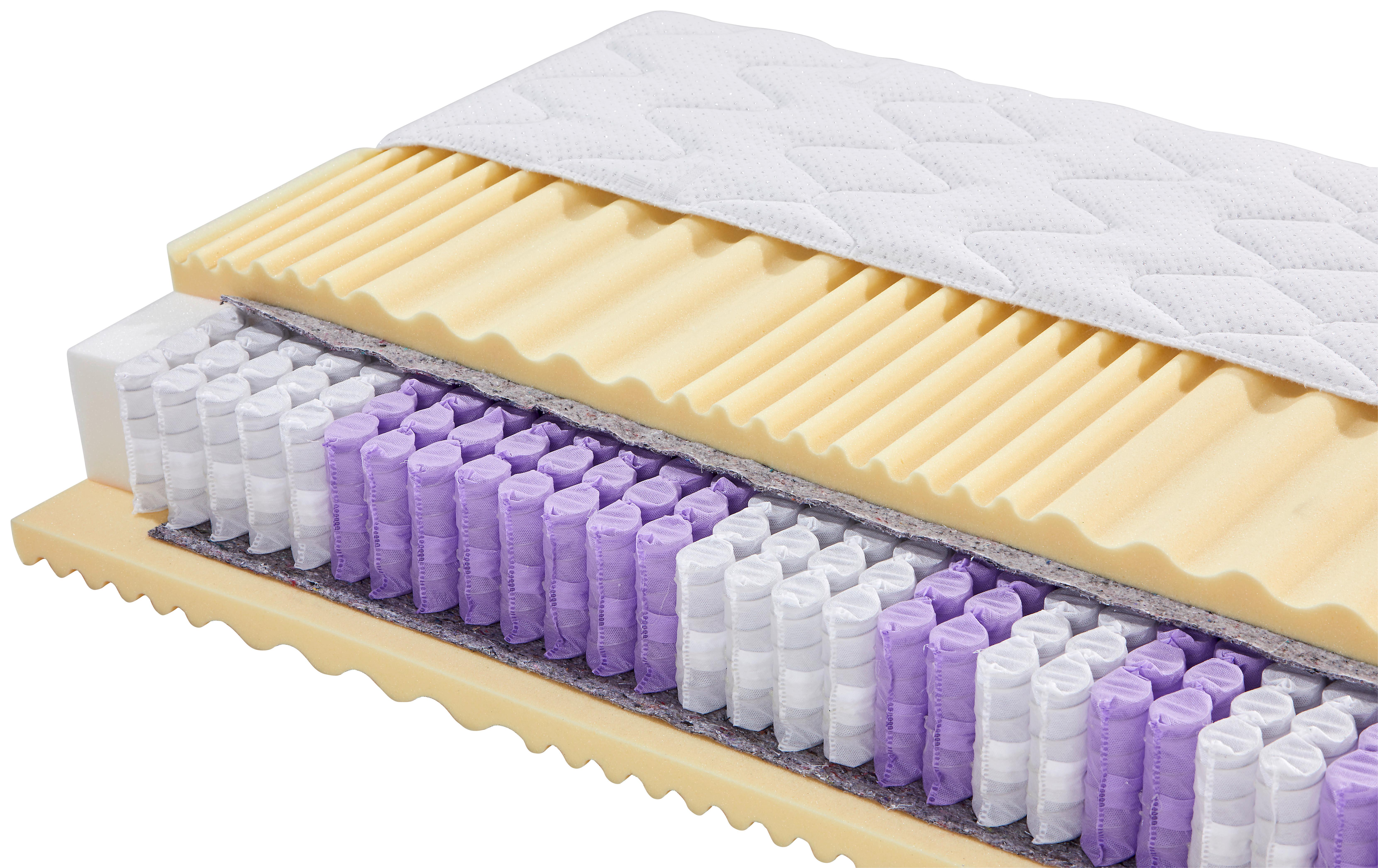 Taschenfederkernmatratze Visco Dream 90x200 cm H3 H: 22 cm - Weiß, KONVENTIONELL, Textil (90/200cm) - Primatex Deluxe