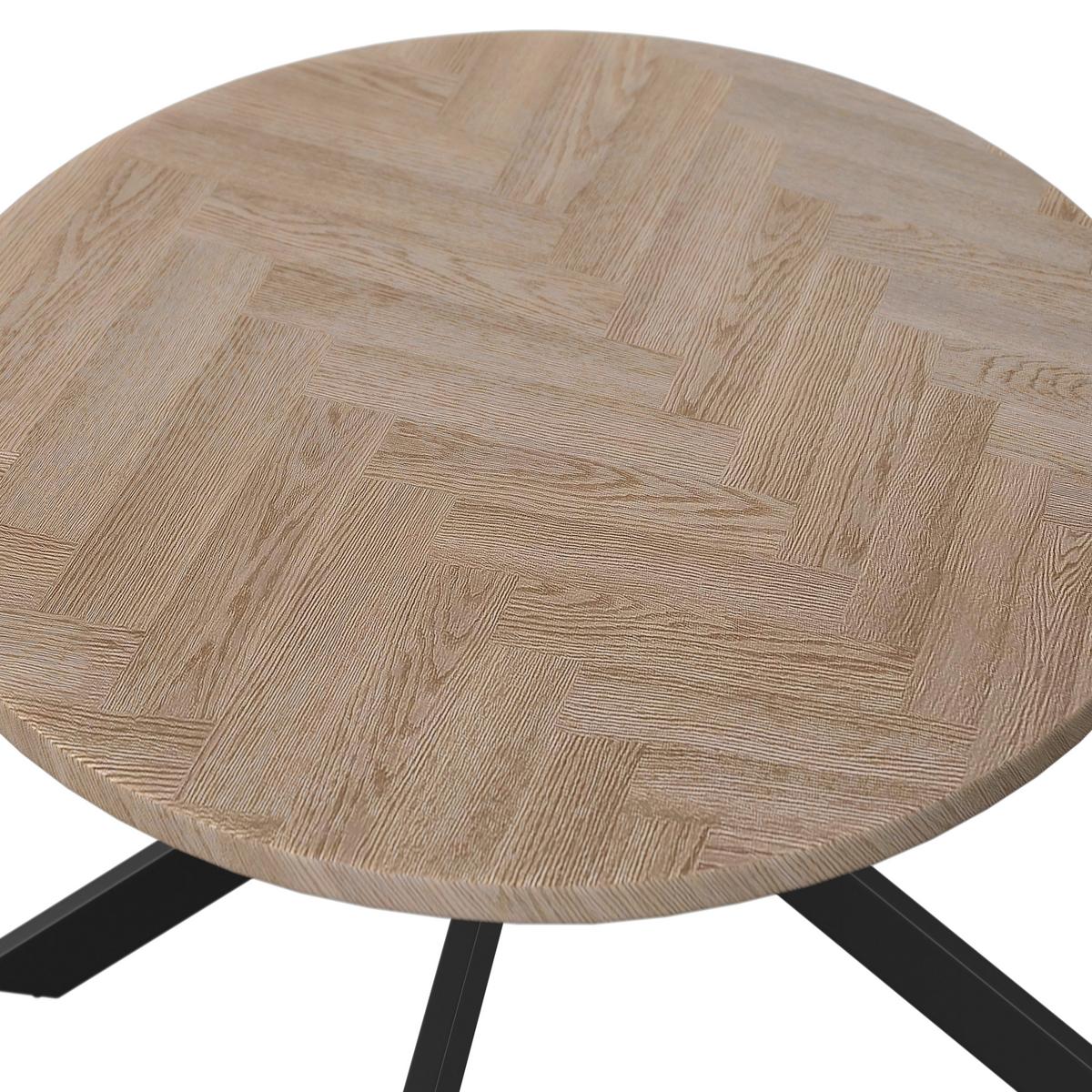 Jídelní set Eolona, 120cm - černá/krémová, Moderní, kov/kompozitní dřevo (120/76/120cm) - Bessagi Home